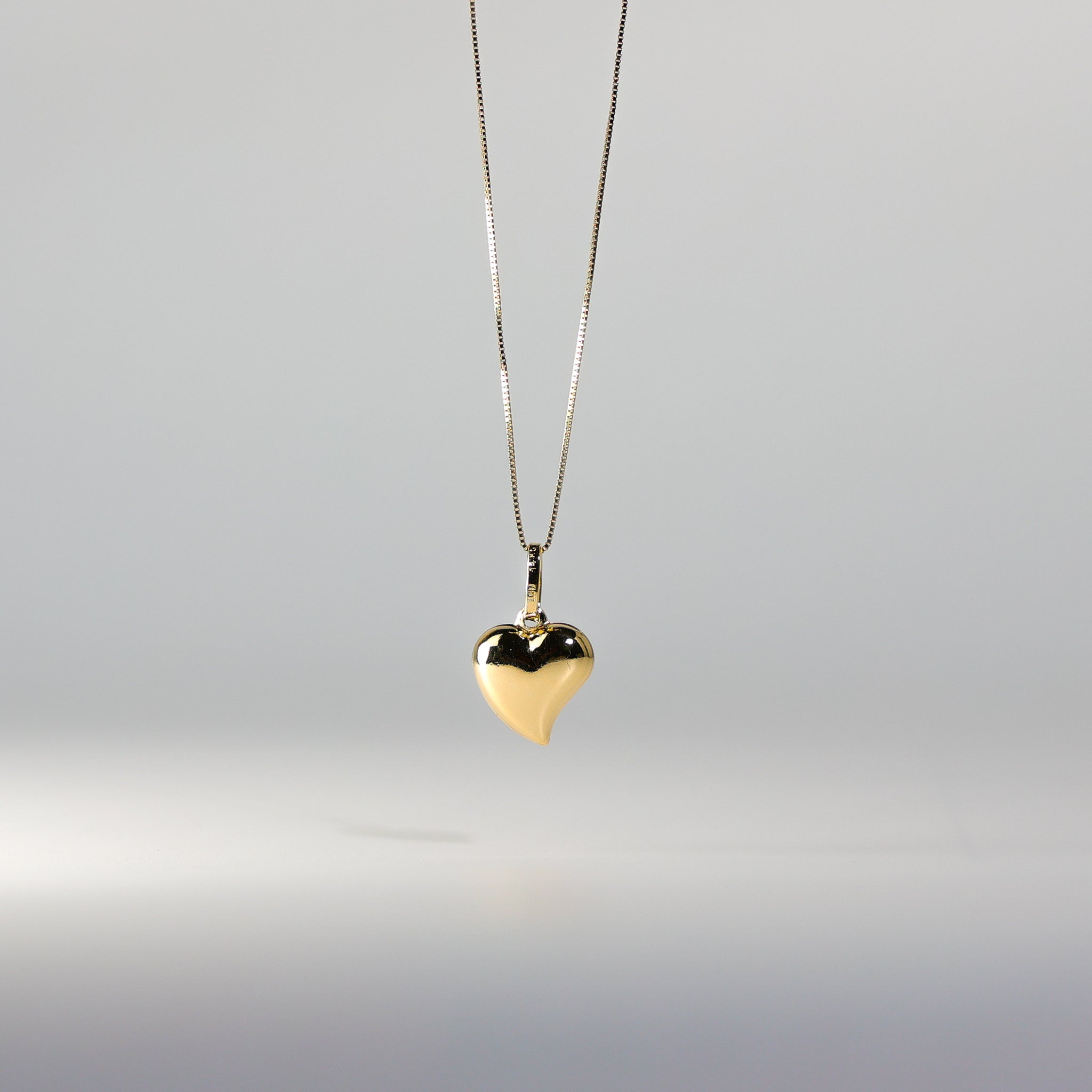 14k Gold Puffed Heart Pendant Model-449 - Charlie & Co. Jewelry