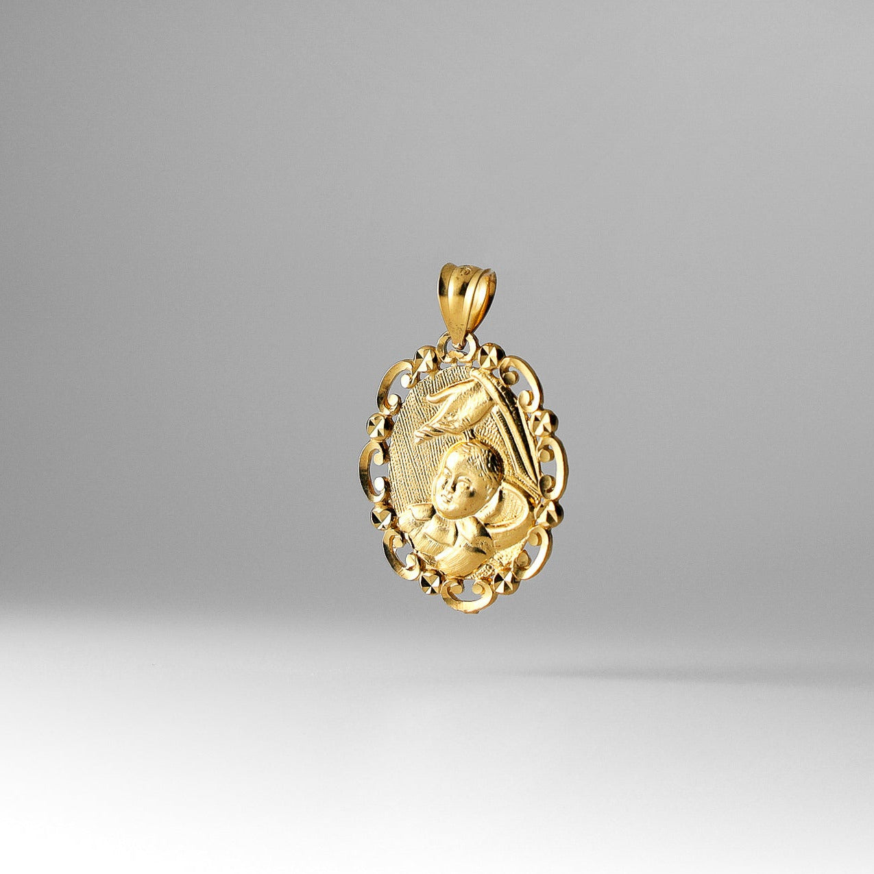 Gold Baptism Communion Pendant - Model 1444 - Charlie & Co. Jewelry