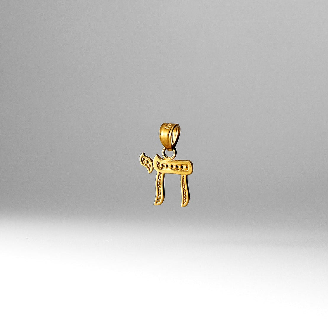 Gold Small Jewish Chai Pendant - Model 1511 - Charlie & Co. Jewelry