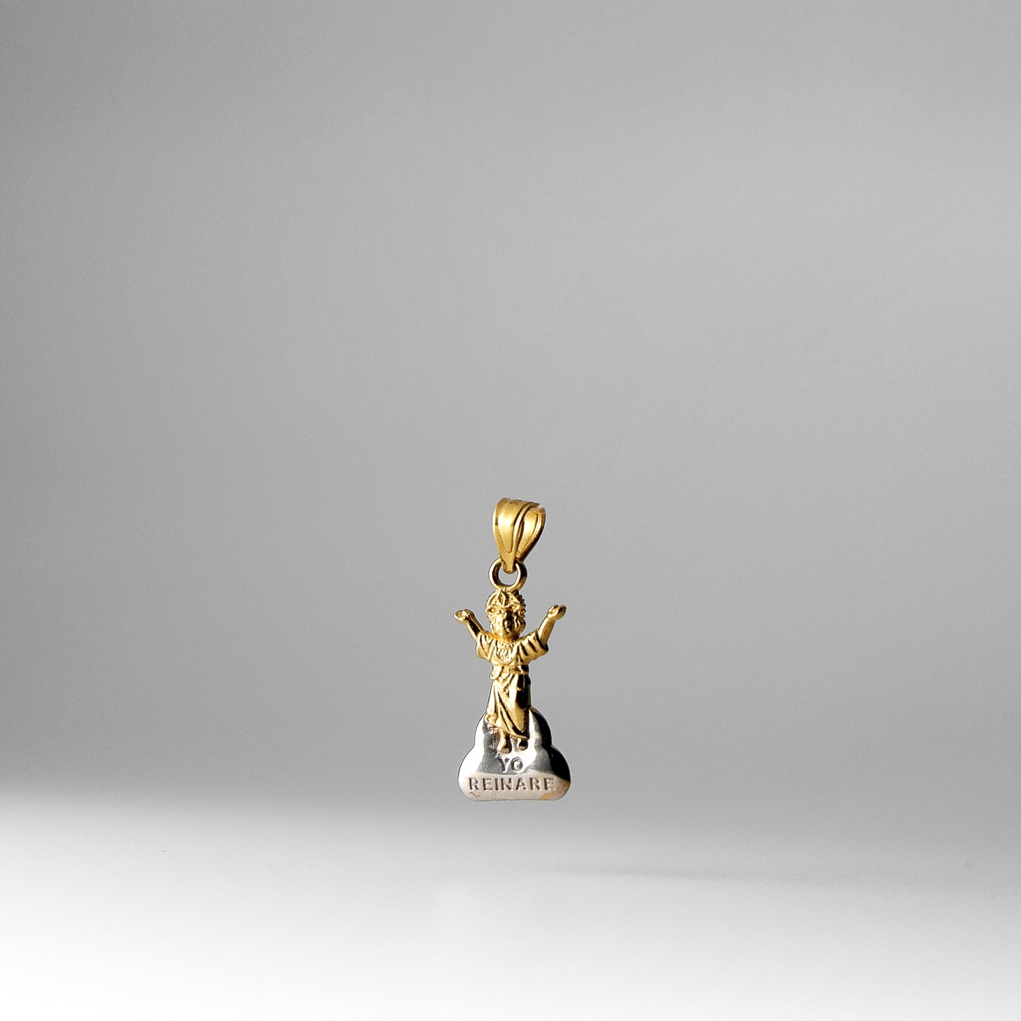 Gold Praying Jesus Religious Pendant Two-Tones - Model 90 - Charlie & Co. Jewelry