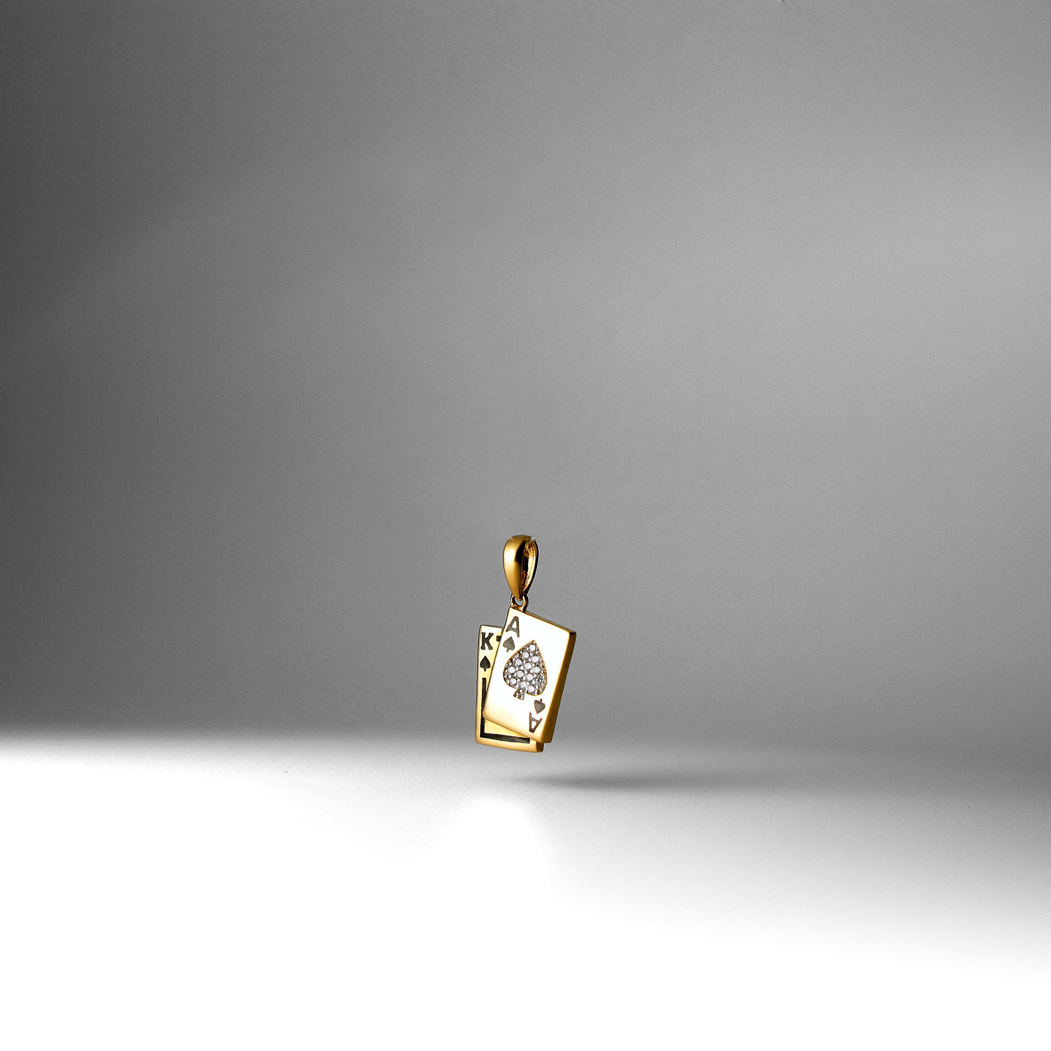 Gold Spade A and K Pendant With Cubic Zirconia Model-1973