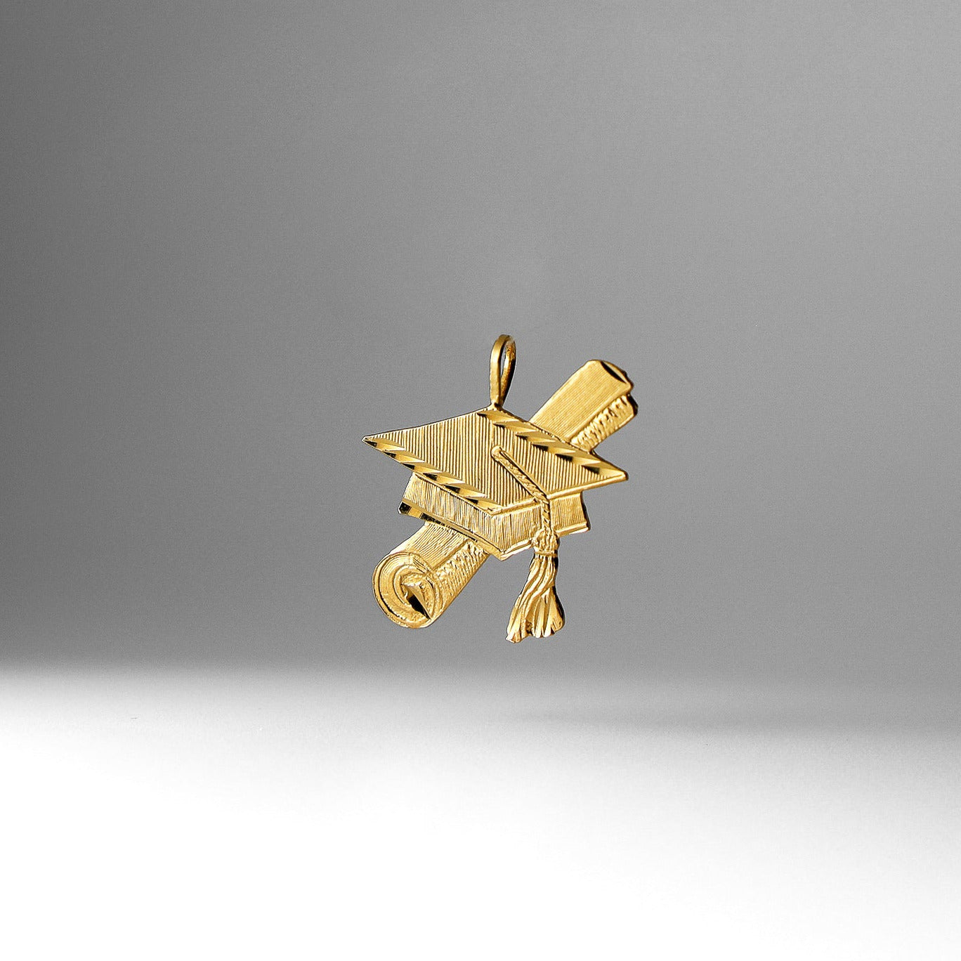 Gold Graduation Hat Pendant Model-2408 - Charlie & Co. Jewelry