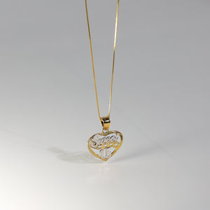 Gold Sweet 15 Years Heart Pendant Model-0362 - Charlie & Co. Jewelry