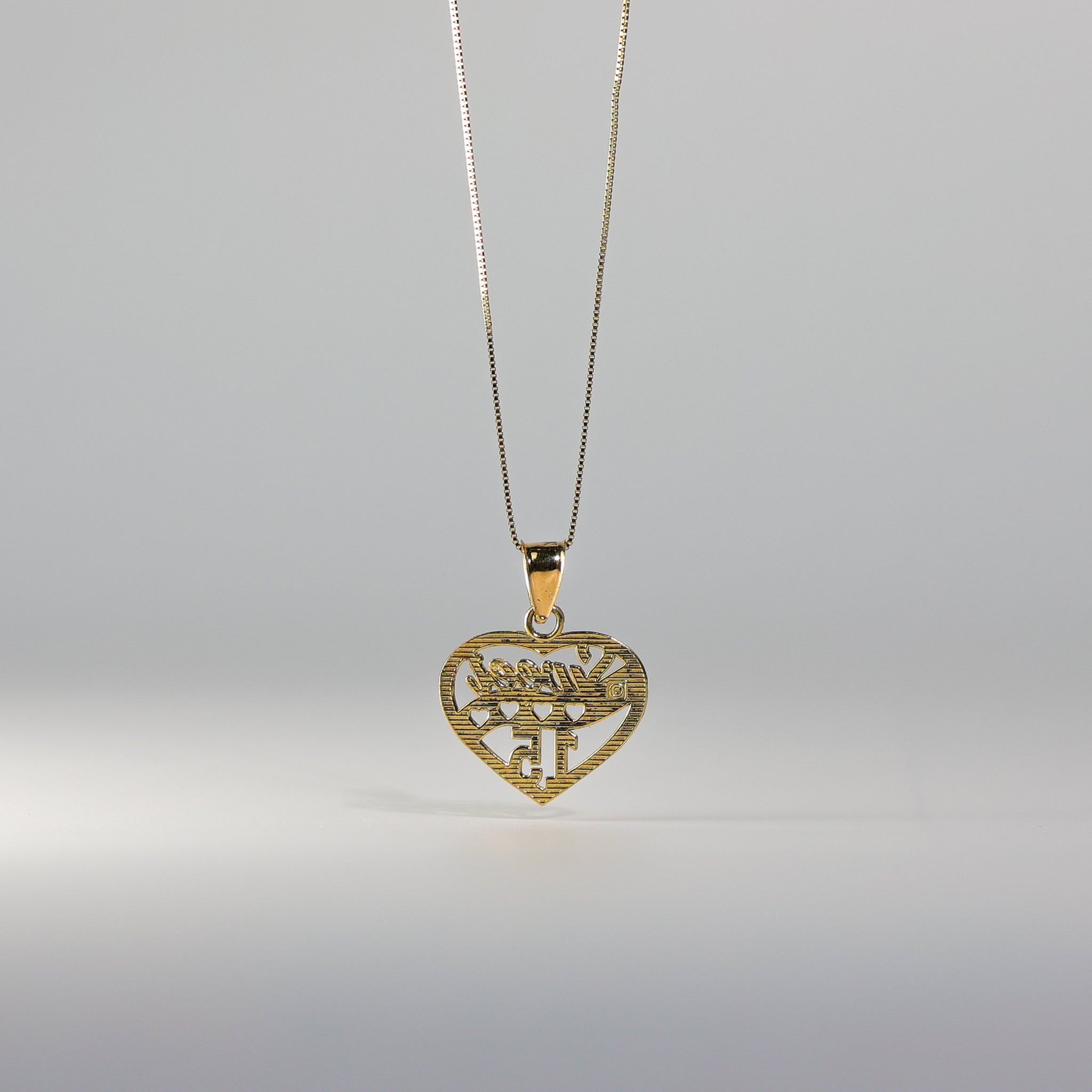 Gold Sweet 15 Years Heart Pendant Model-0362 - Charlie & Co. Jewelry