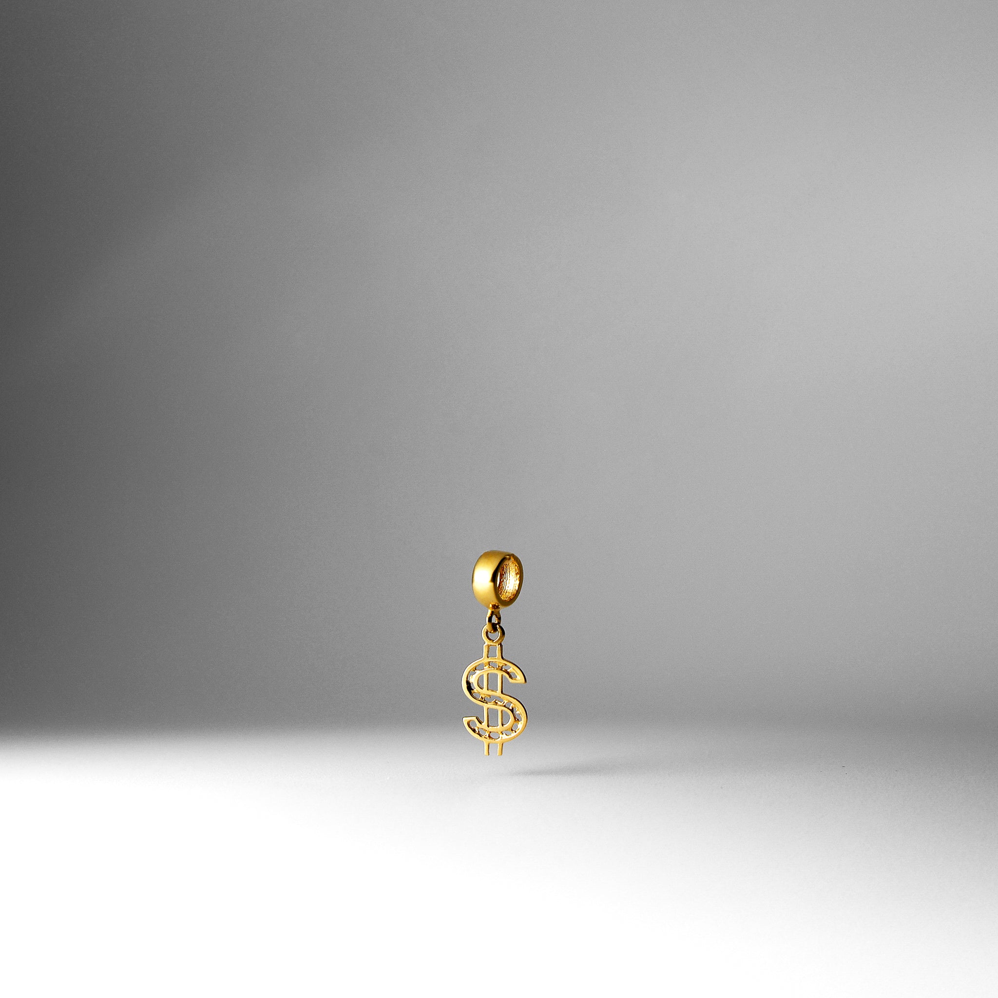 14K Gold Dollar Sign Pendant Model 2455 Charlie Jewelry