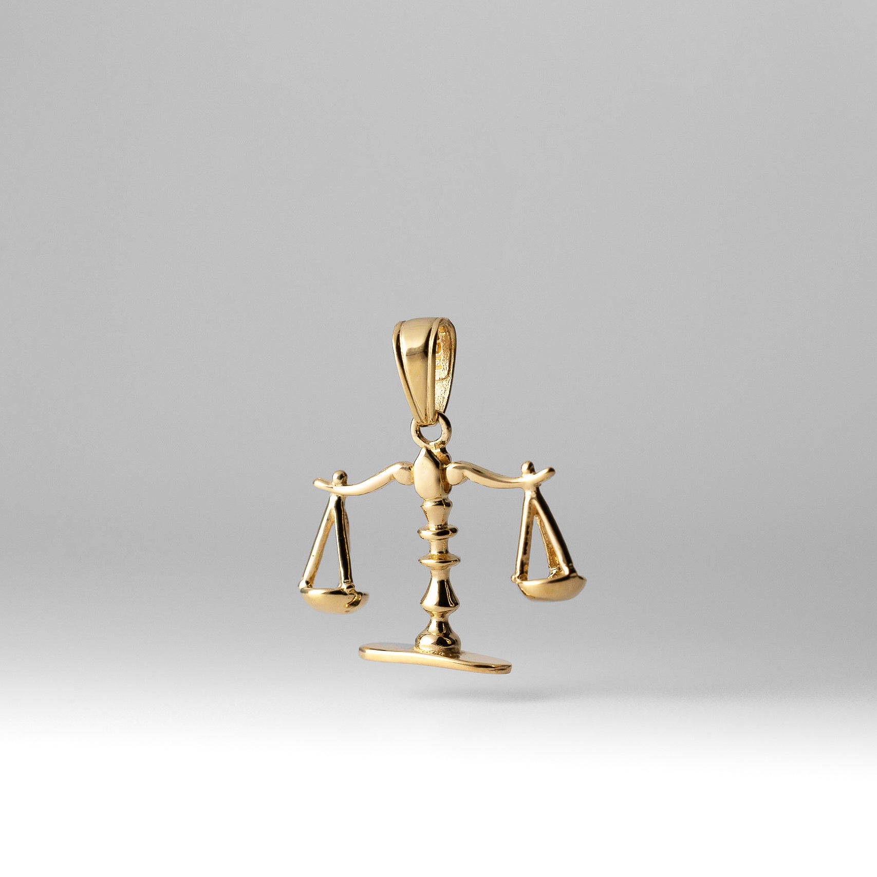 Gold 3-D Moveable Scales of Justice Pendant - Model C3122 - Charlie & Co. Jewelry