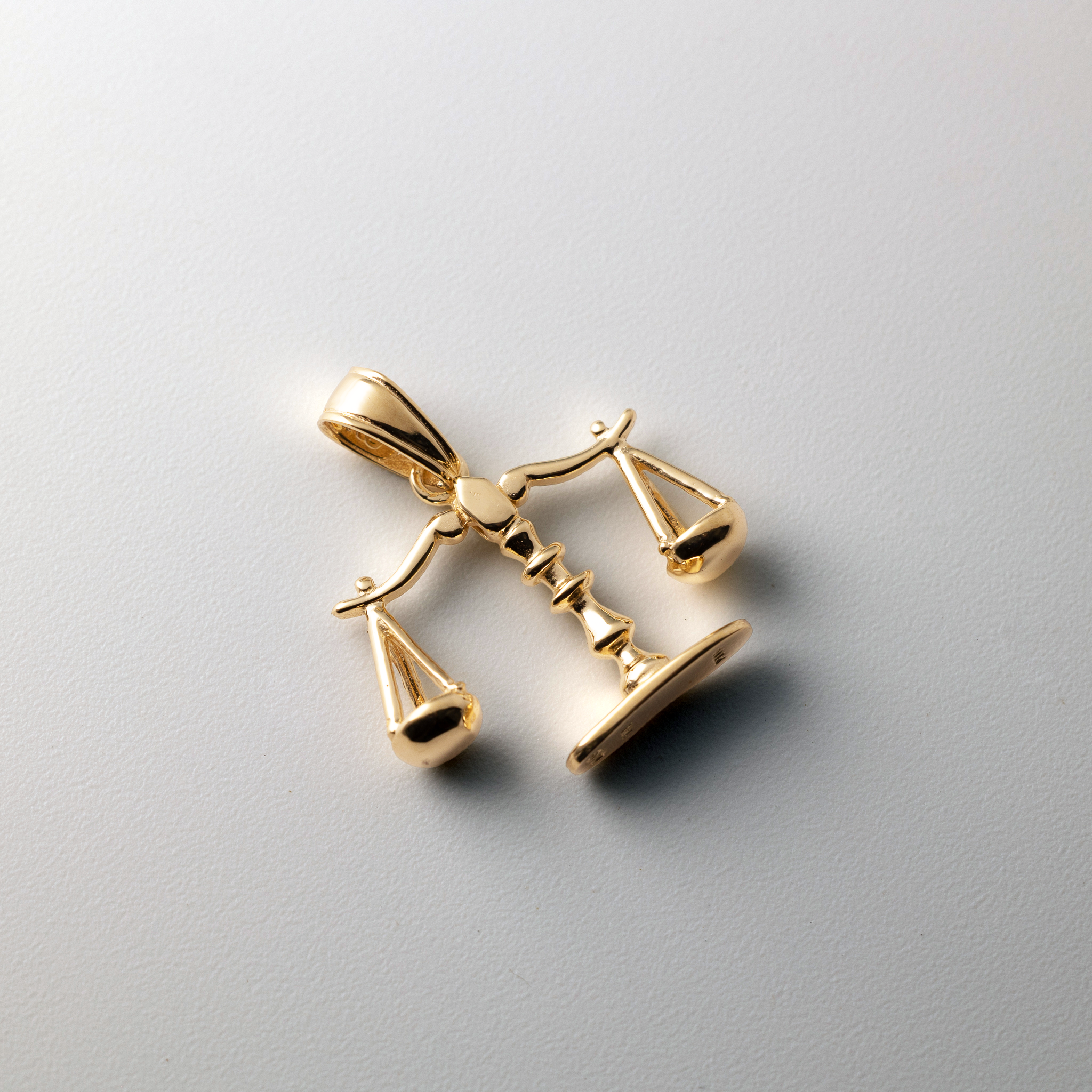 14K Gold 3-D Moveable Scales of Justice Pendant - Model C3122