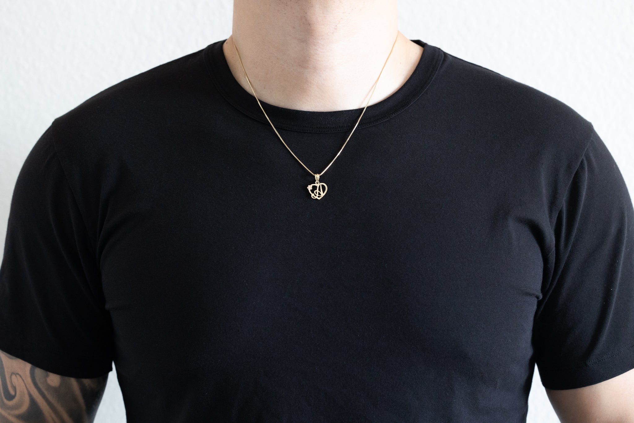 Gold Script Letter 'A' Heart Charm with Floral Accent