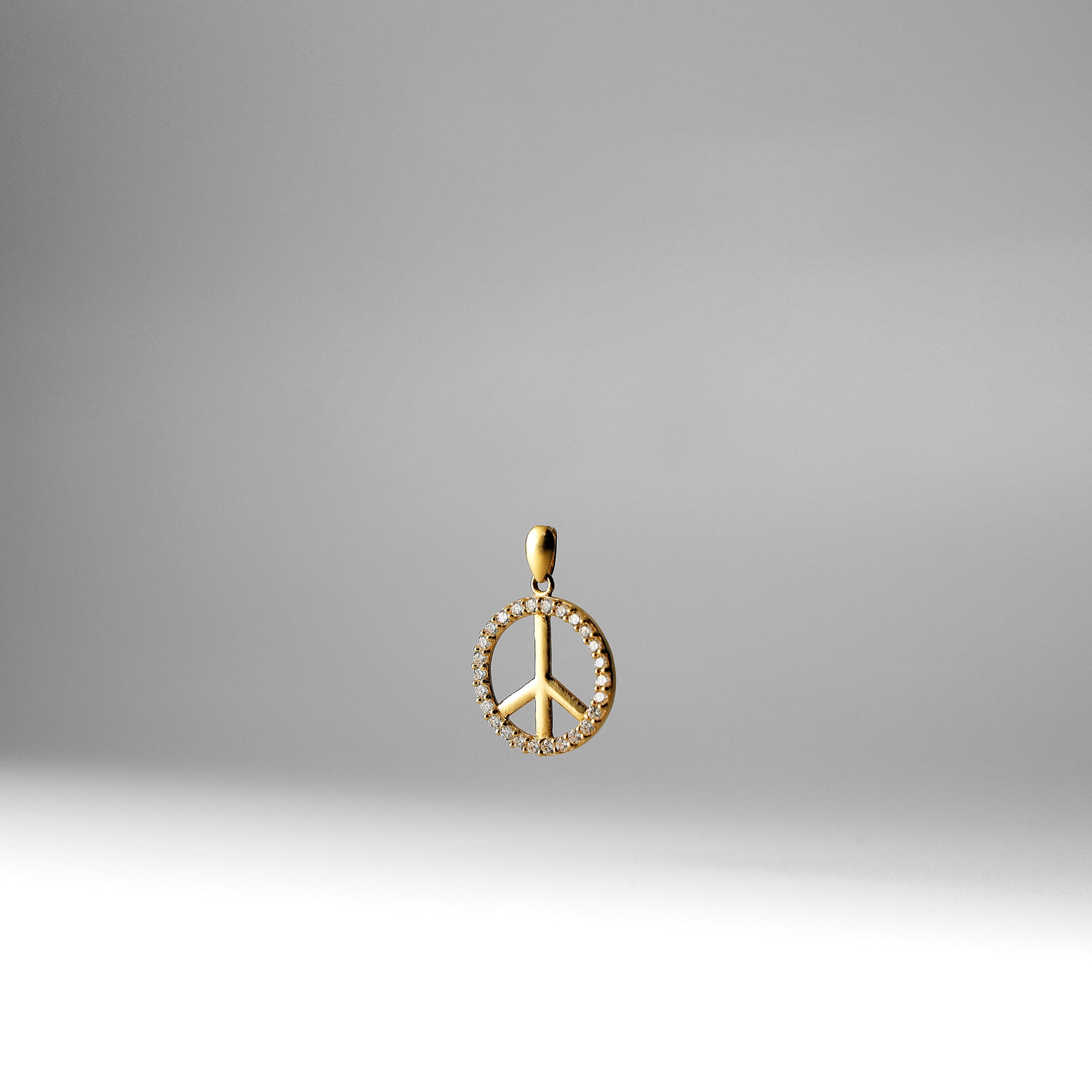 Gold Peace Sign Pendant Model-592 - Charlie & Co. Jewelry