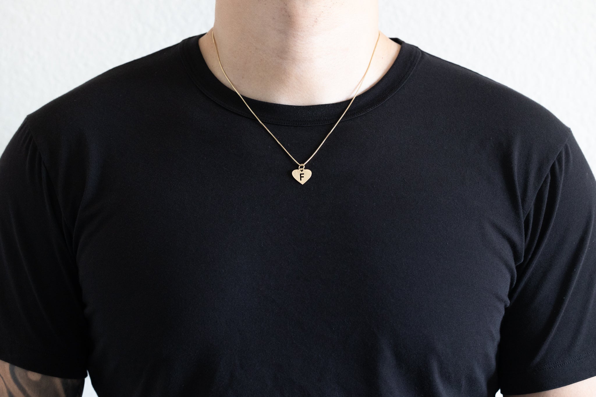 Gold Heart Cutout Letter F Pendant - Charlie & Co. Jewelry