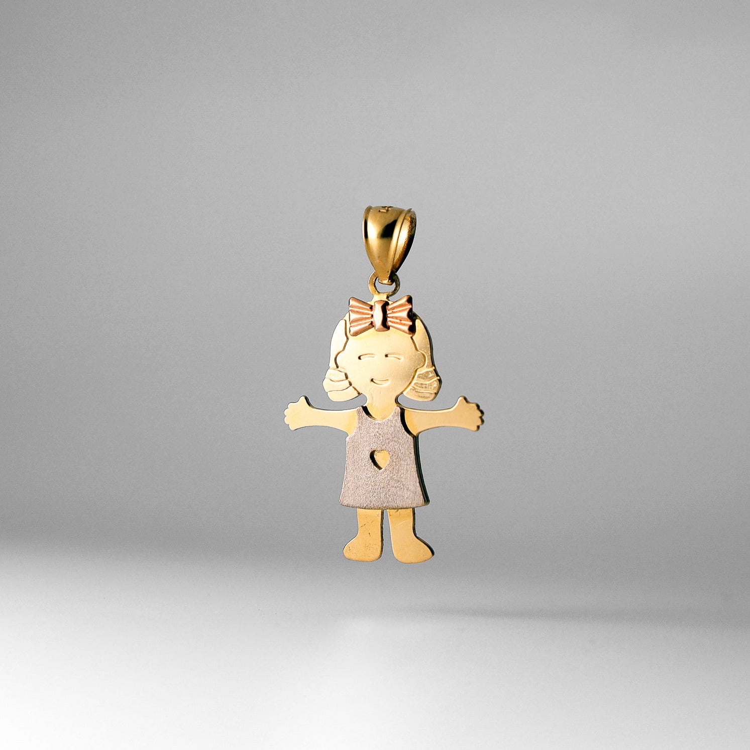 Gold Happy Girl Pendant Model-2395 - Charlie & Co. Jewelry