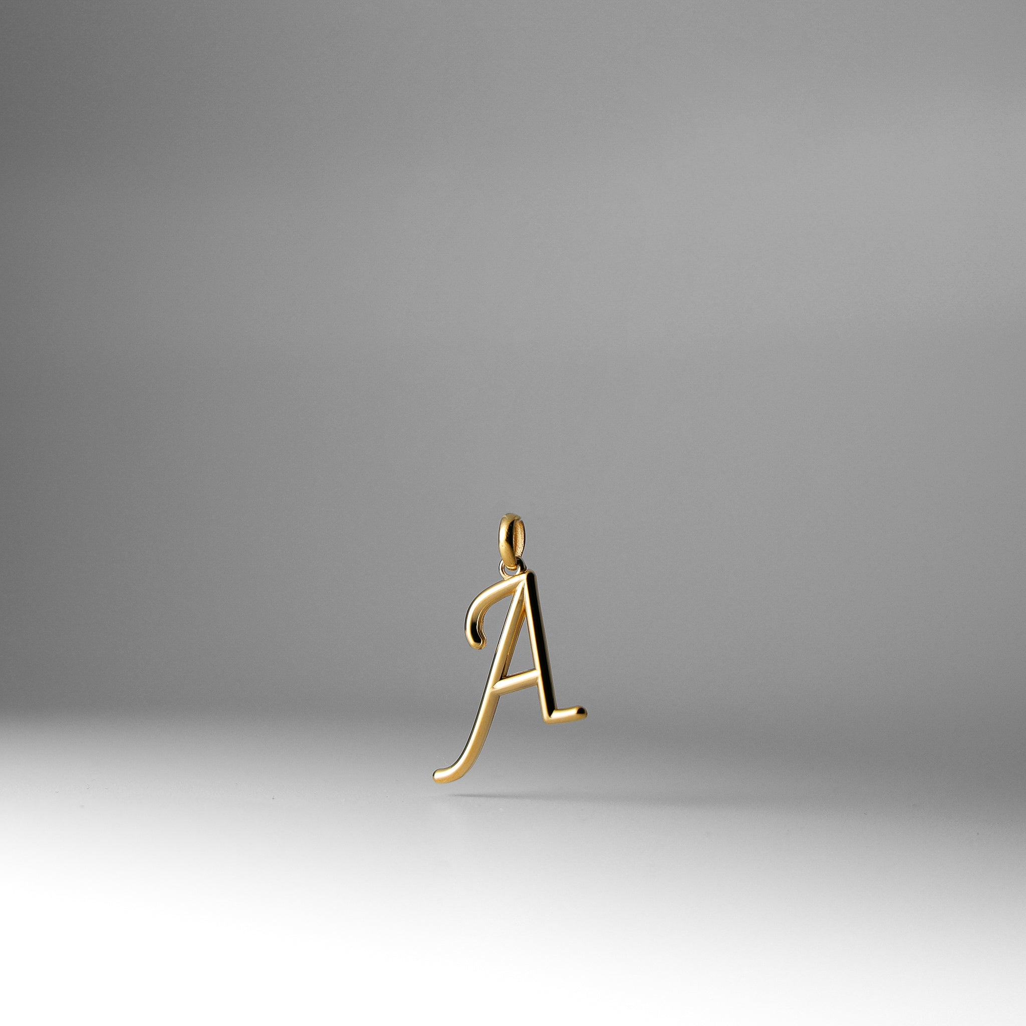 Gold Fancy Letter 'A' Charm Pendant - Charlie & Co. Jewelry