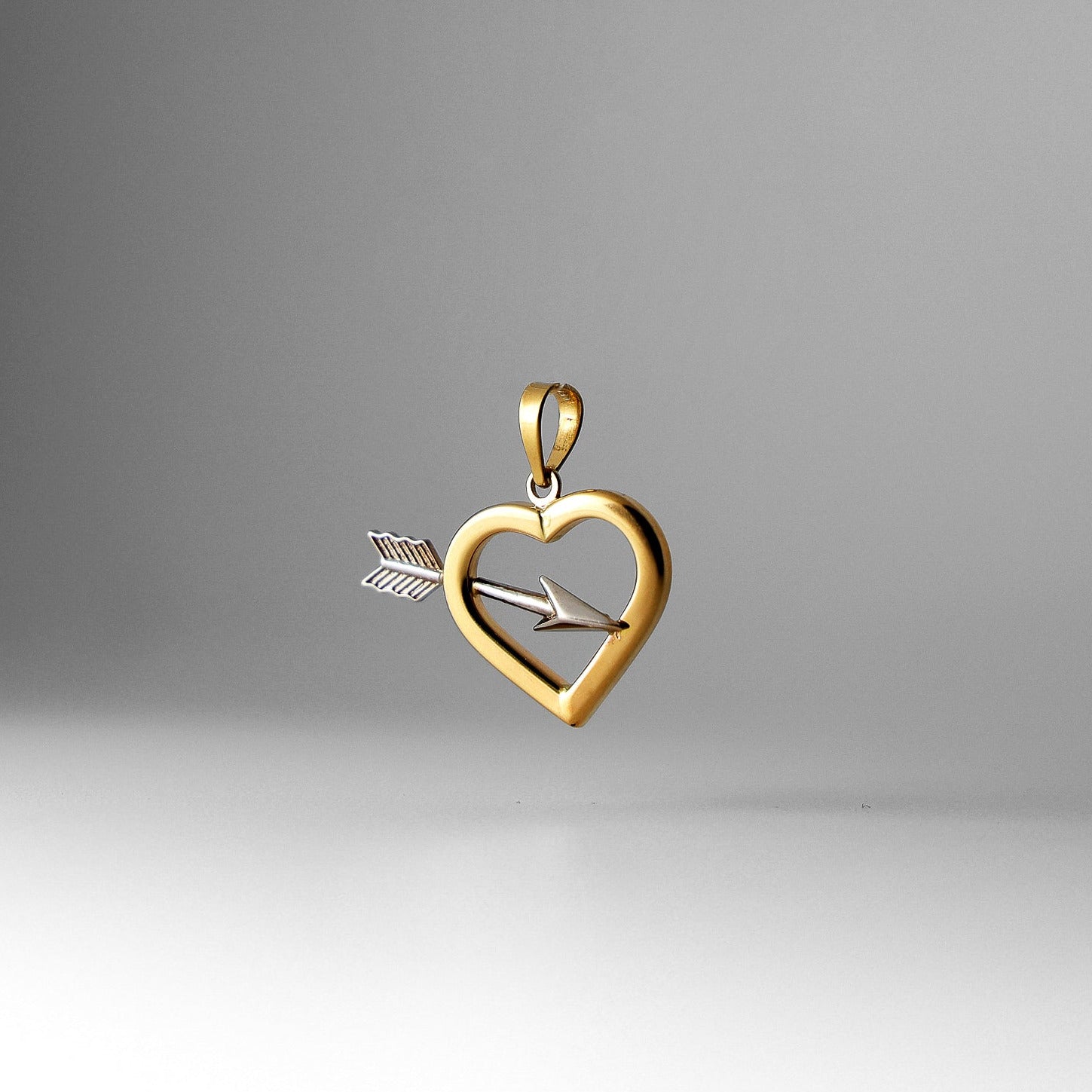 Gold Cupid Arrow Pendant Two-Tones Model-2366 - Charlie & Co. Jewelry