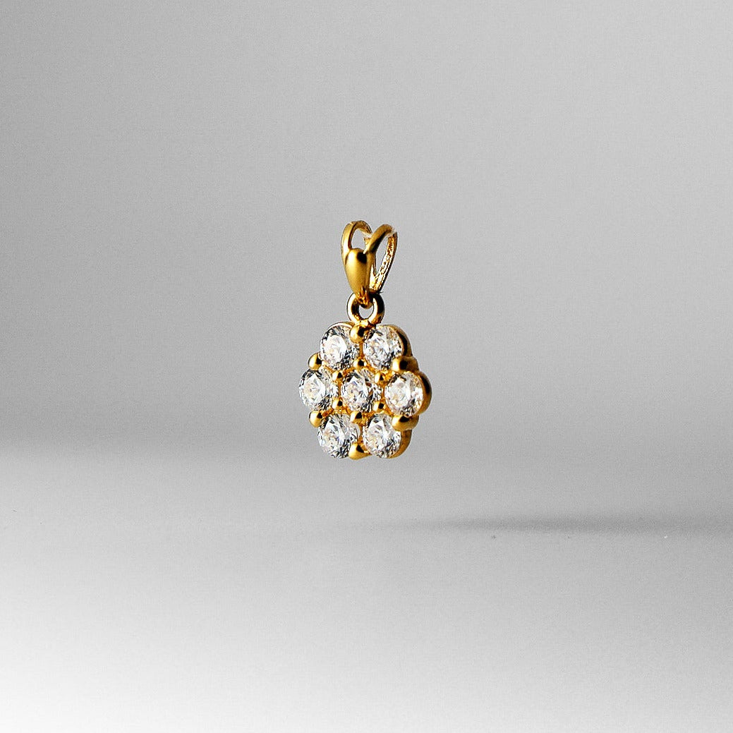 Gold Cubic Zirconia CZ Flower Pendant Model-693 - Charlie & Co. Jewelry