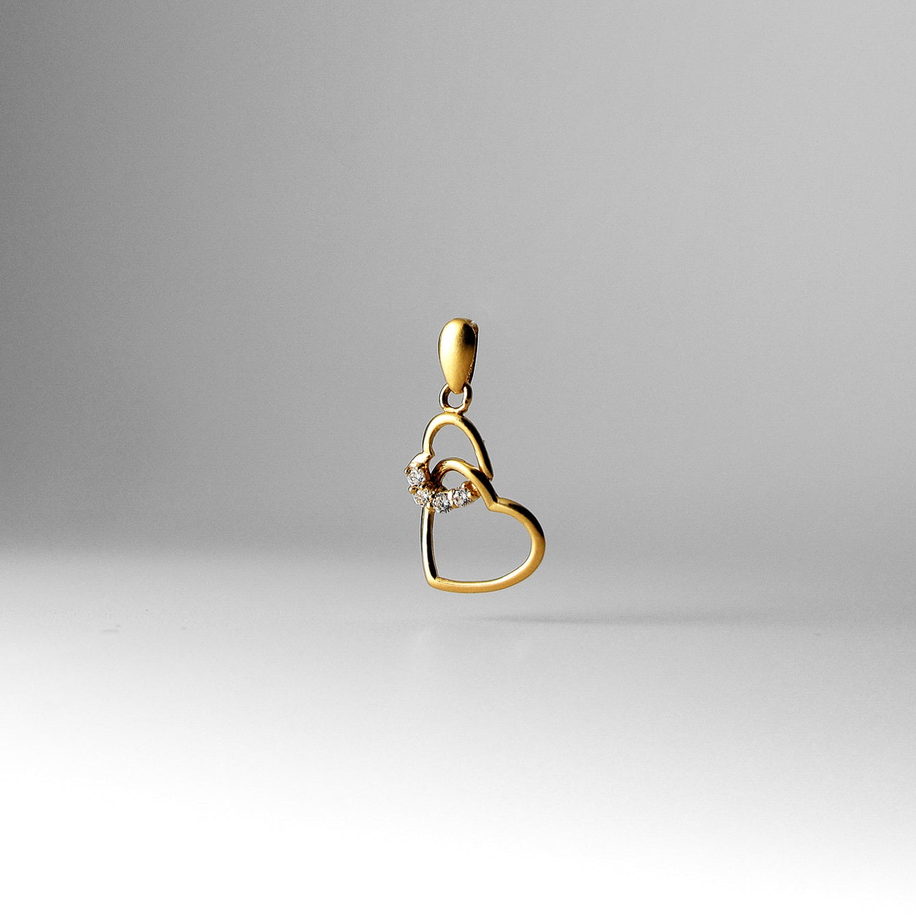 Gold Interlocking Hearts Pendant Model-591 - Charlie & Co. Jewelry