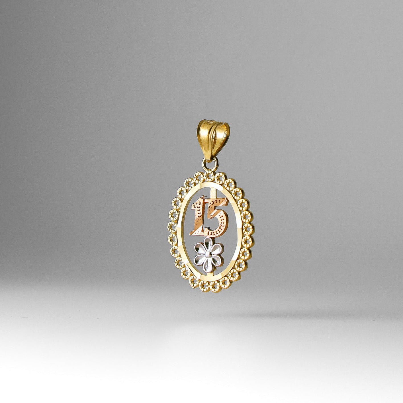 Gold 3 Colors 15 Years Pendant Model-1904 - Charlie & Co. Jewelry