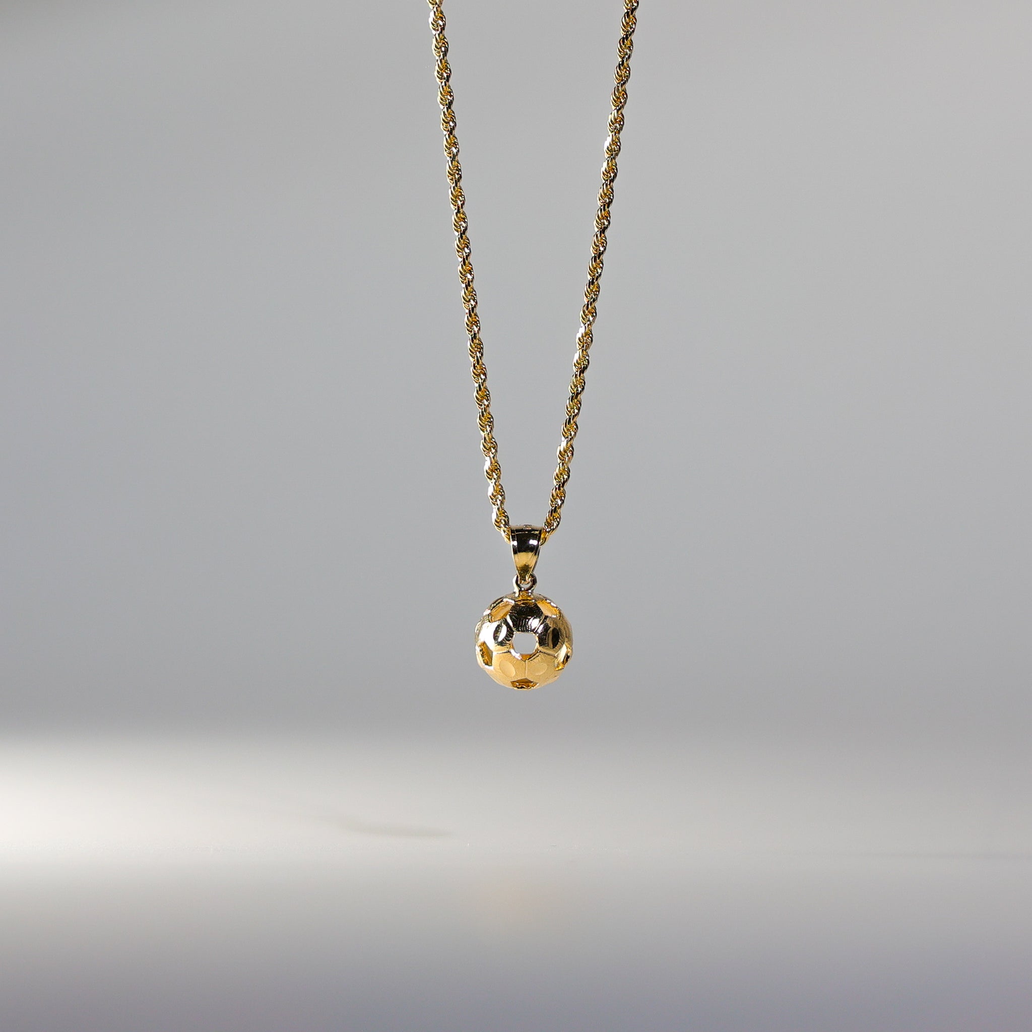 Gold Soccer Ball Pendant Model-1984 - Charlie & Co. Jewelry