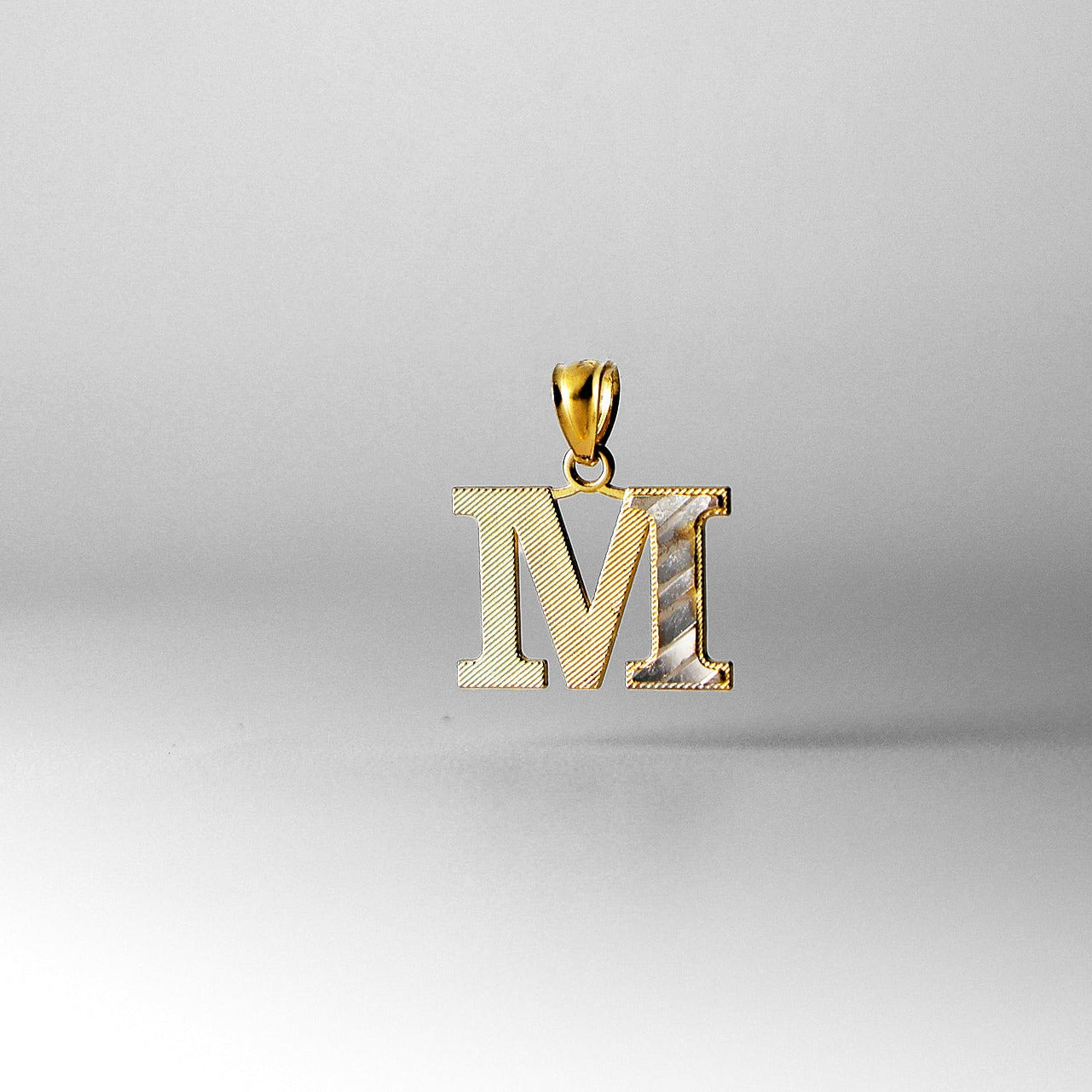 Gold Bold Letter M Pendant | A-Z Pendants - Charlie & Co. Jewelry