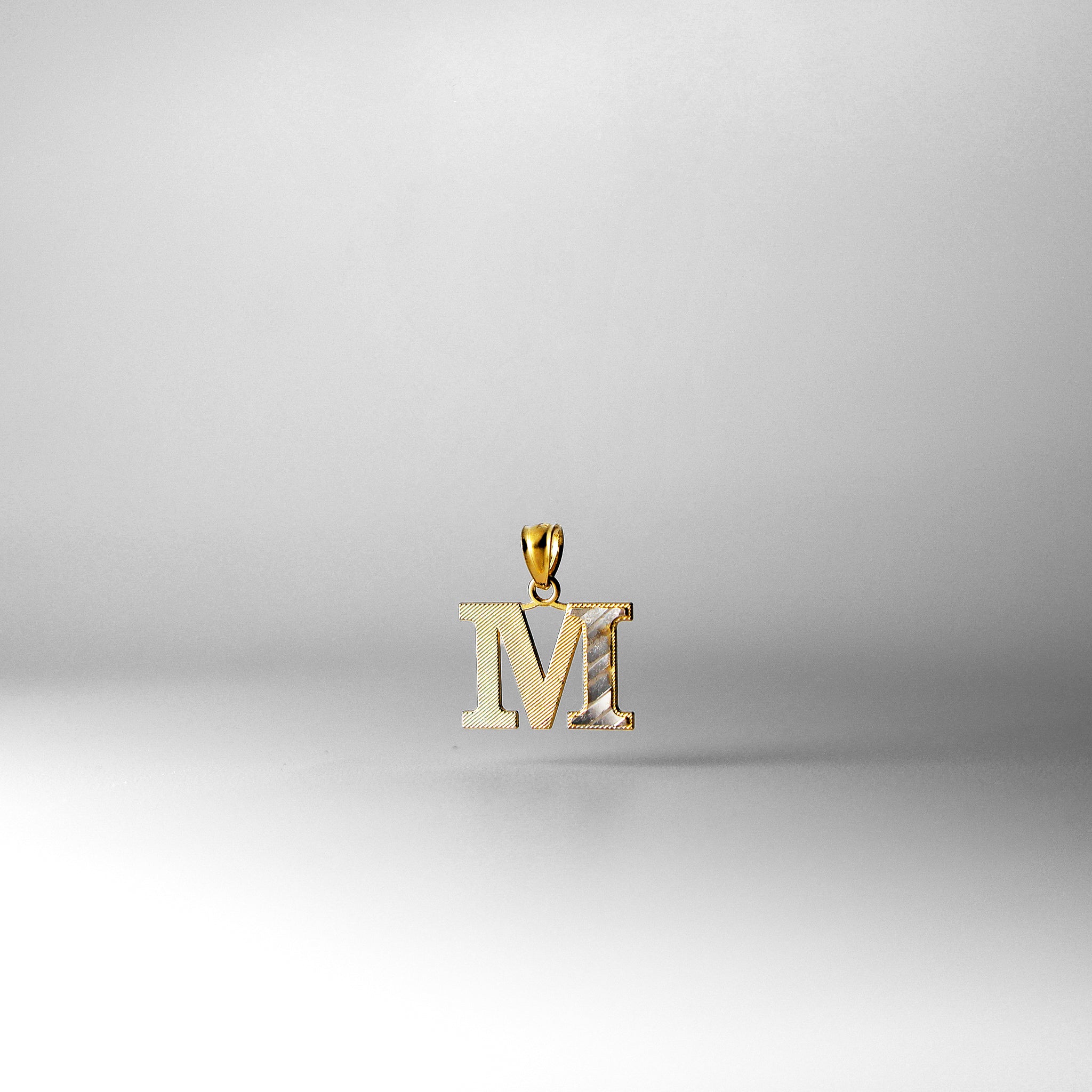 Gold Bold Letter M Pendant | A-Z Pendants - Charlie & Co. Jewelry