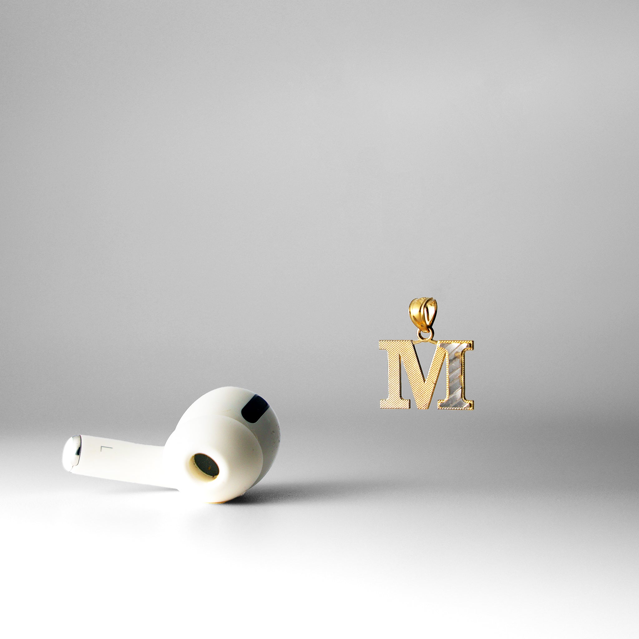 Gold Bold Letter M Pendant | A-Z Pendants