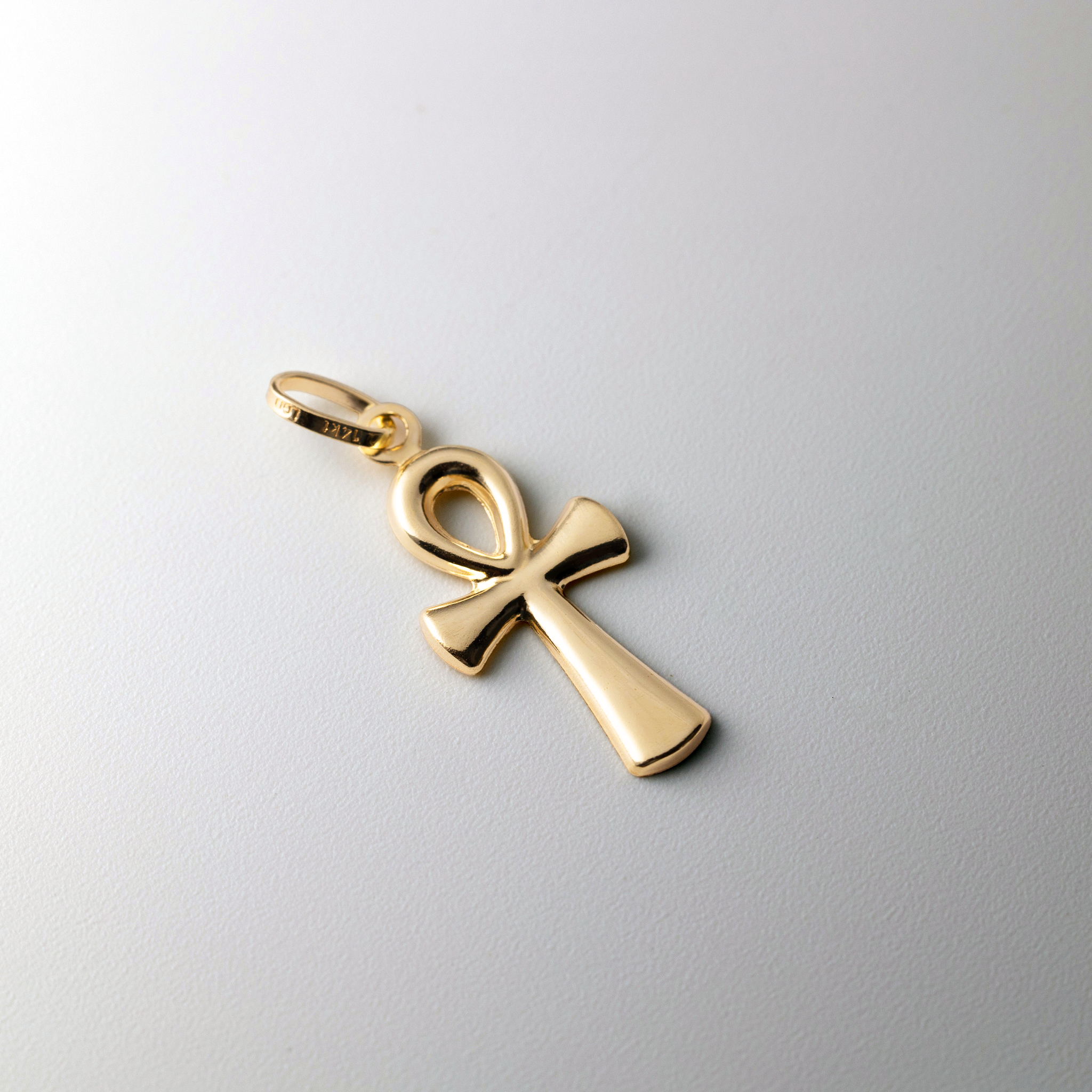 14K Gold Medium Ankh Cross Religious Pendant - Model 137