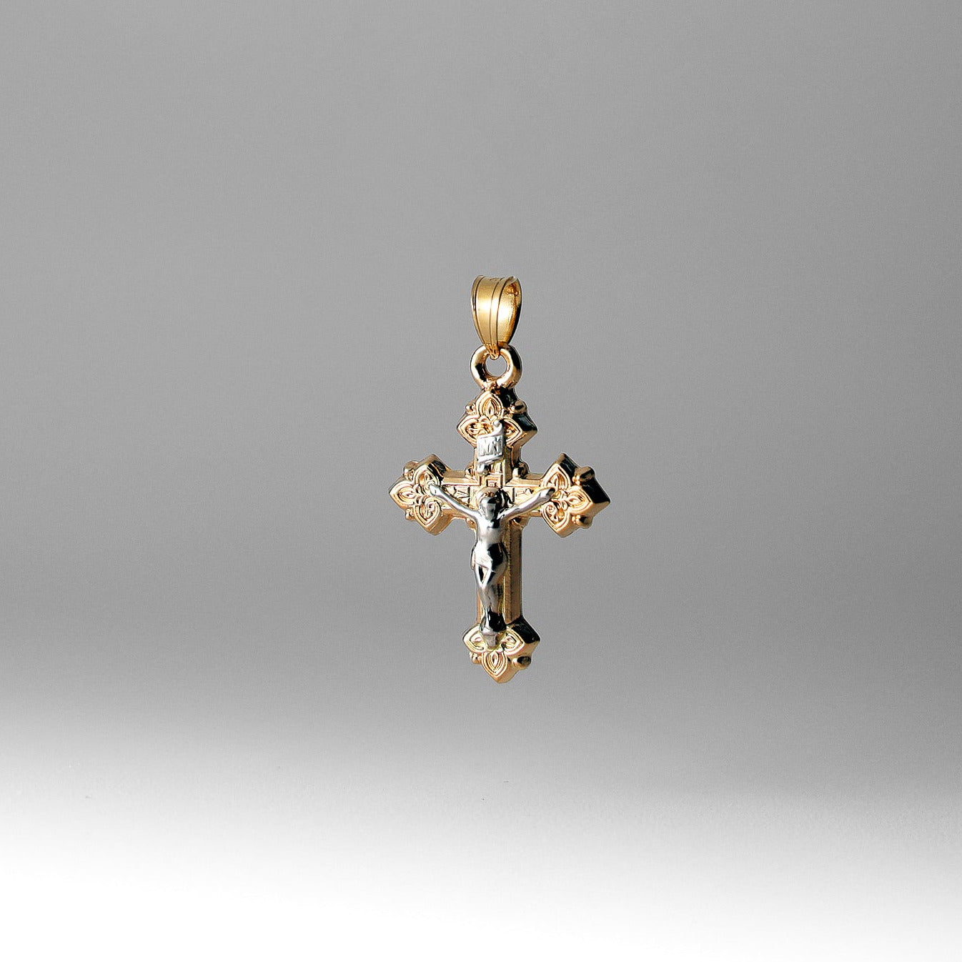 Gold Crucifix Cross Pendant - Model 0873 - Charlie & Co. Jewelry