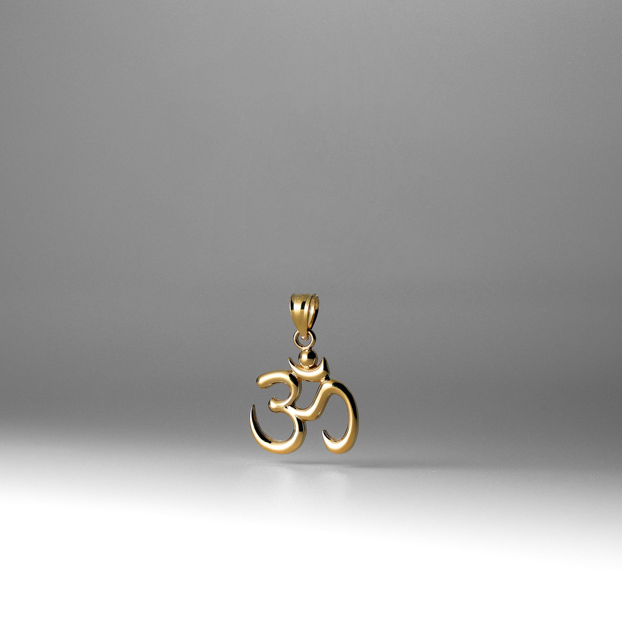 Gold Polished Om Charm Pendant - Model K5437 - Charlie & Co. Jewelry