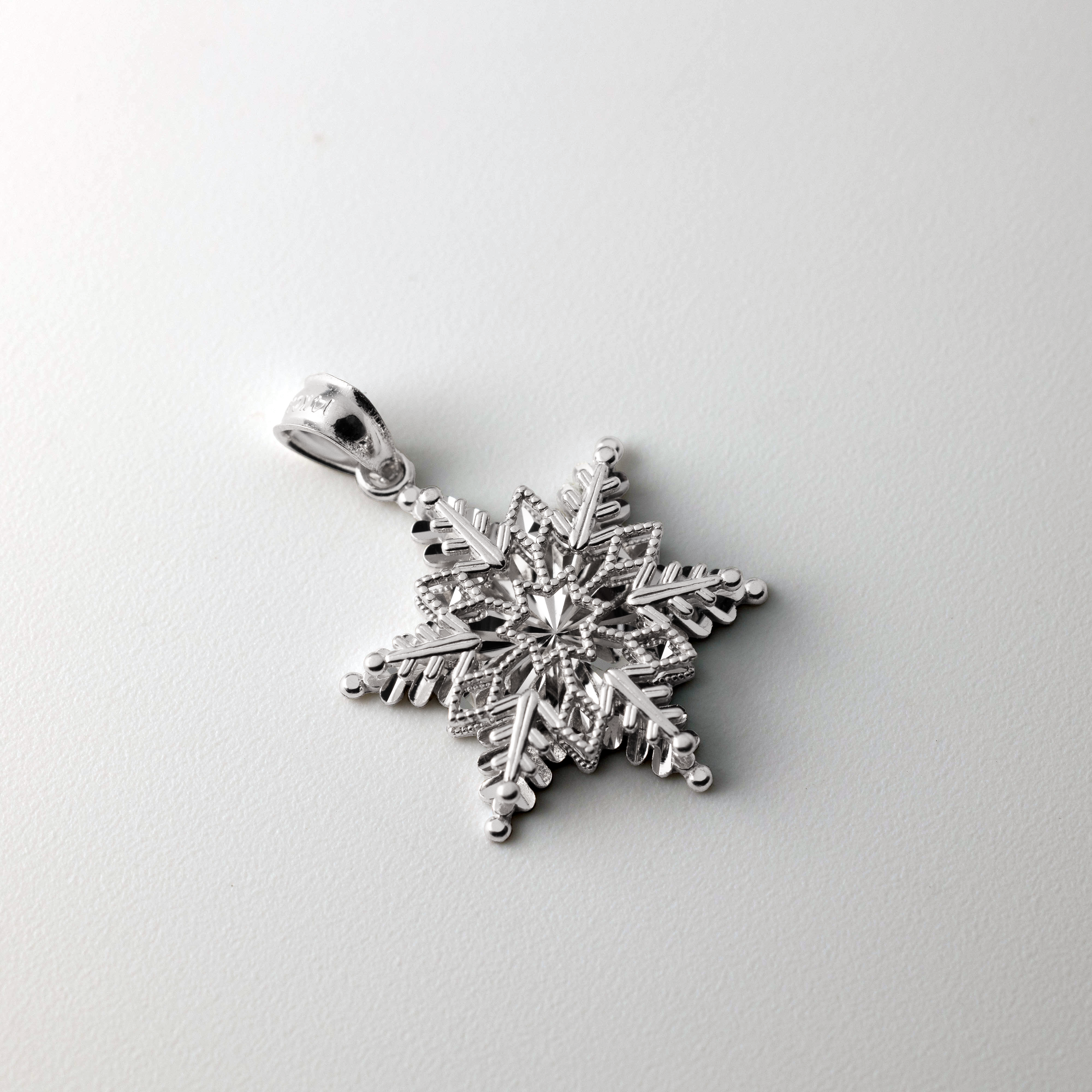 White 14K Gold Large Snowflake Charm - Model K5229