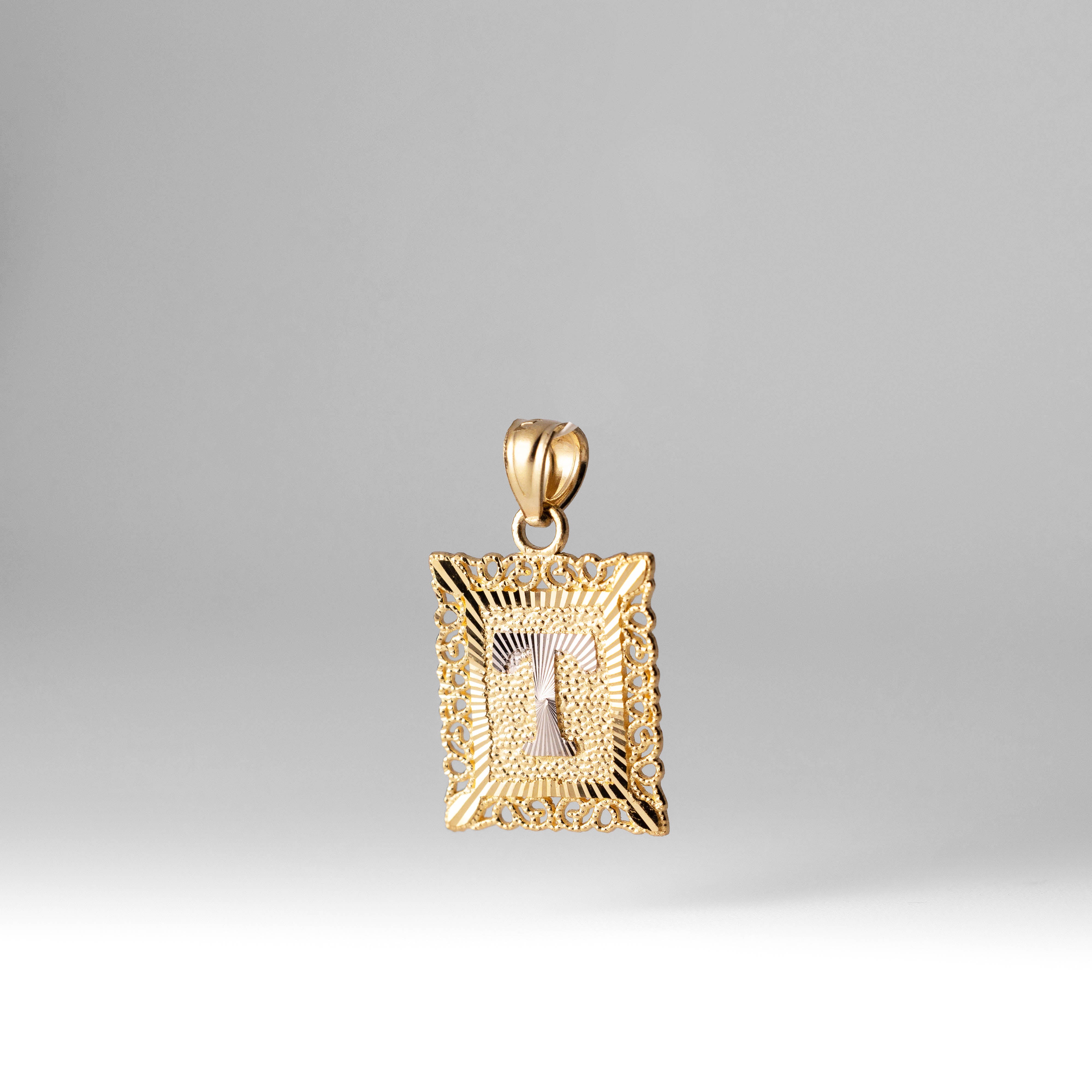 14K Gold Letter T Filigree Pendants | A-Z 14K Gold Pendants - Charlie & Co. Jewelry