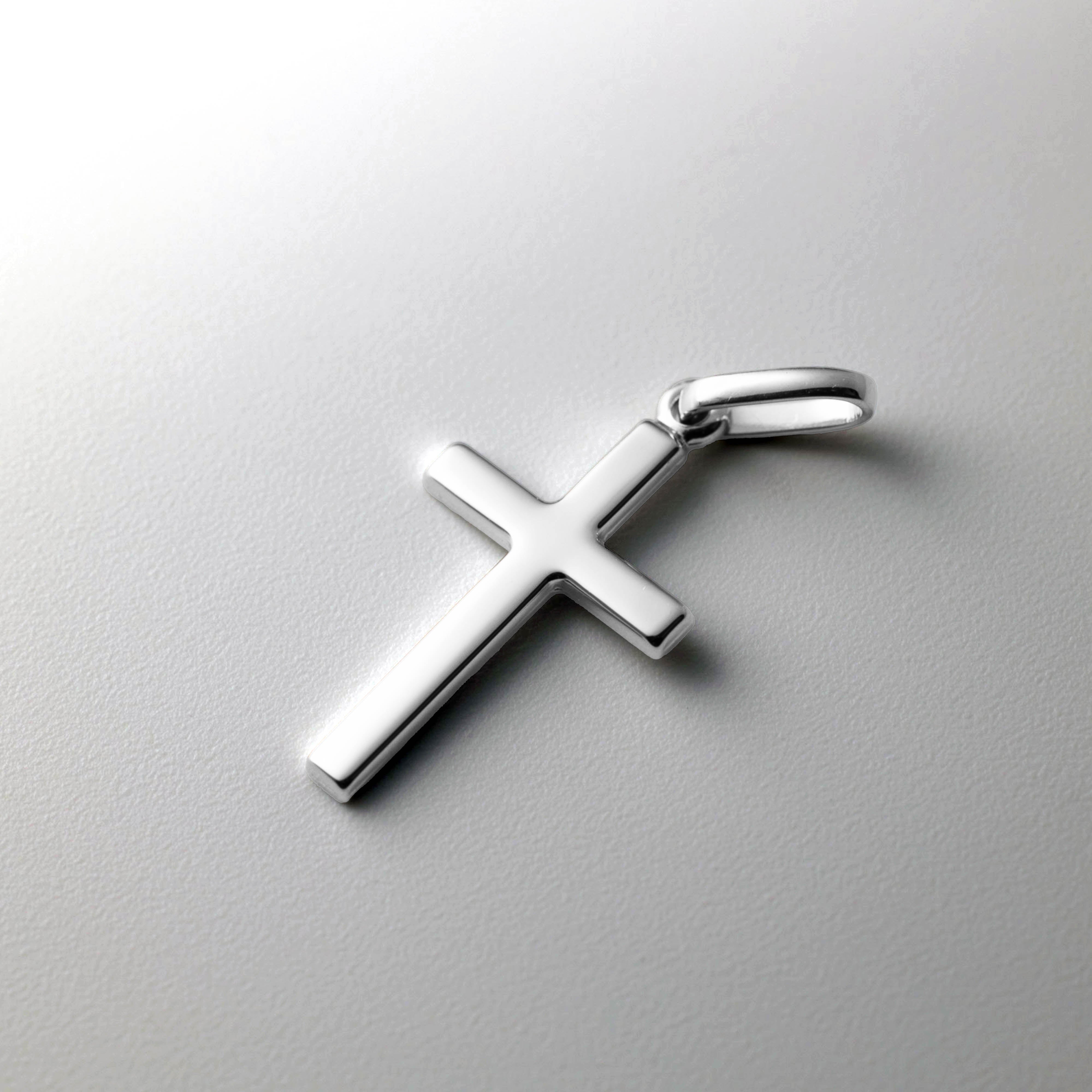 14K Gold Classic Plain Cross Pendant - Model K1171