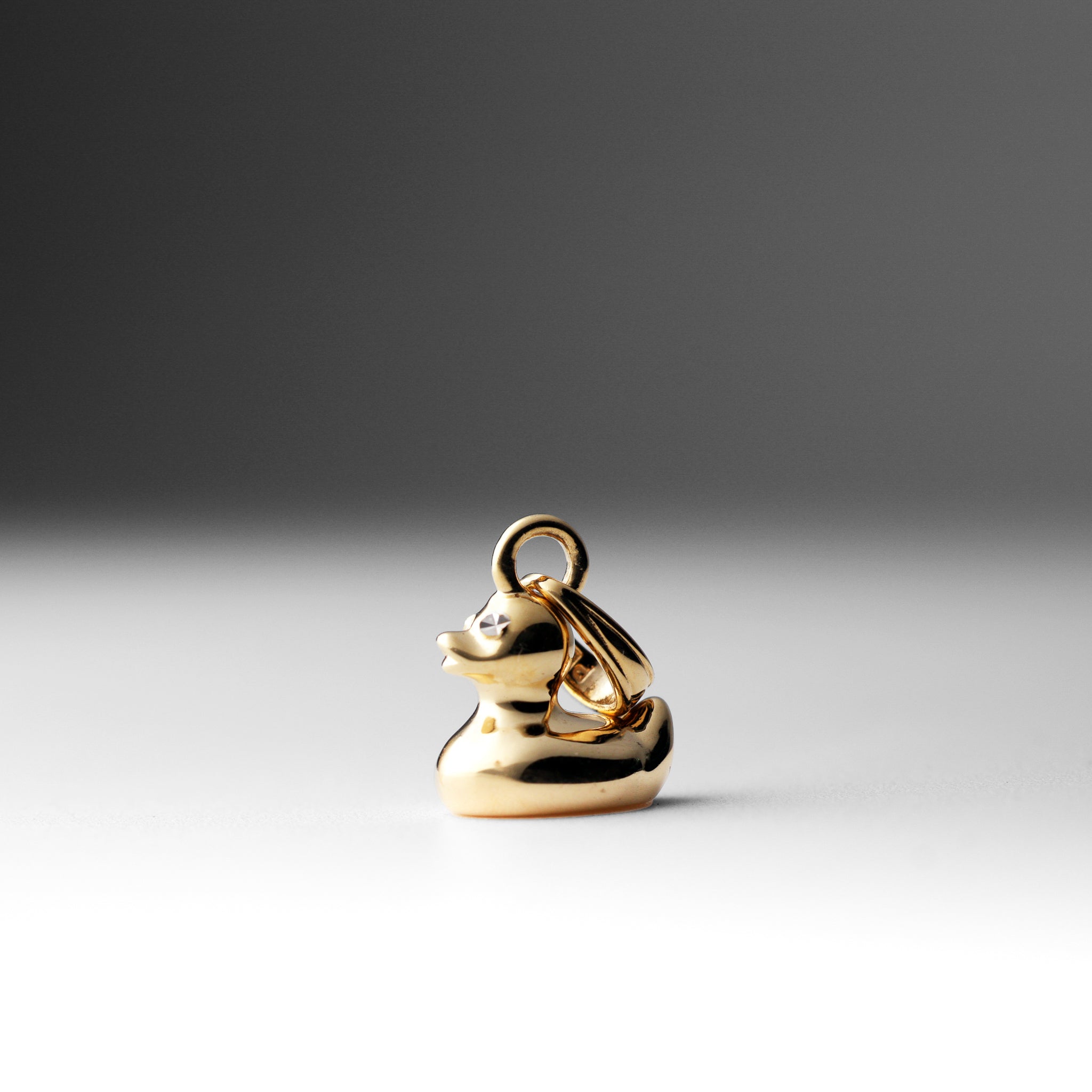 Tiny Ducky charm, solid gold duck charm, little gold store ducky duck charm, cute small duck charm