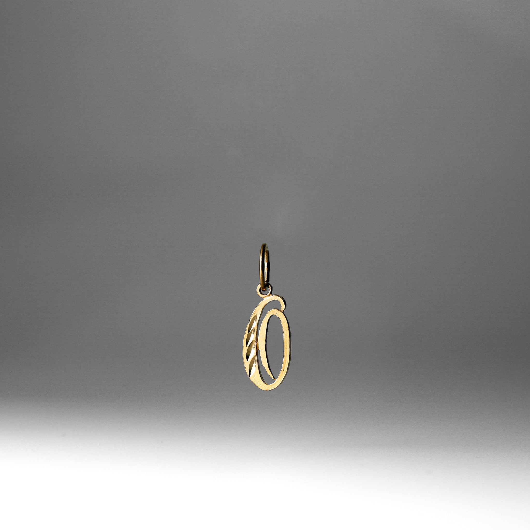 Gold Calligraphy Letter O Pendant | A-Z Pendants - Charlie & Co. Jewelry