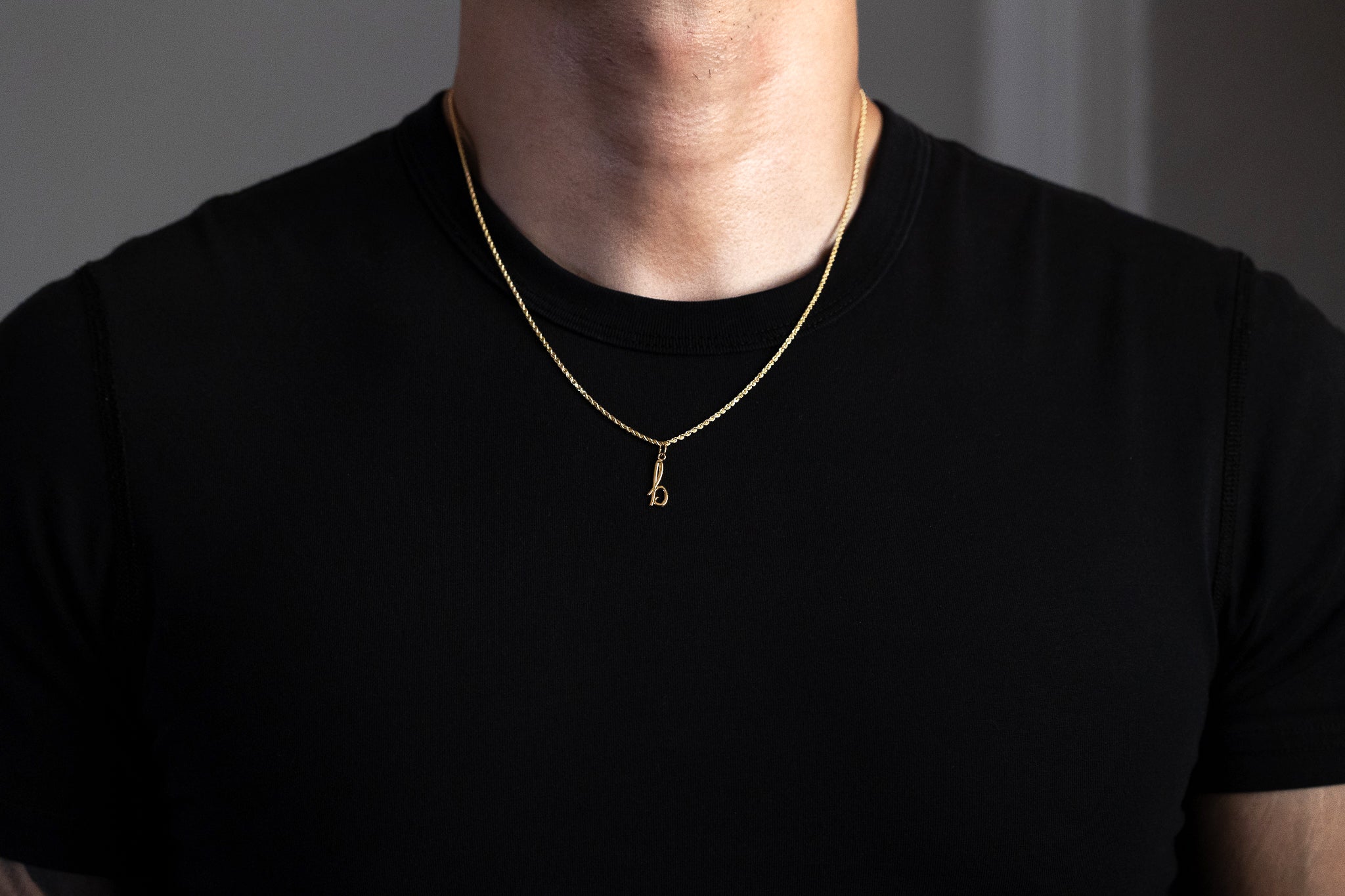 Gold Lowercase Initial "b" Pendant Model-YC1060