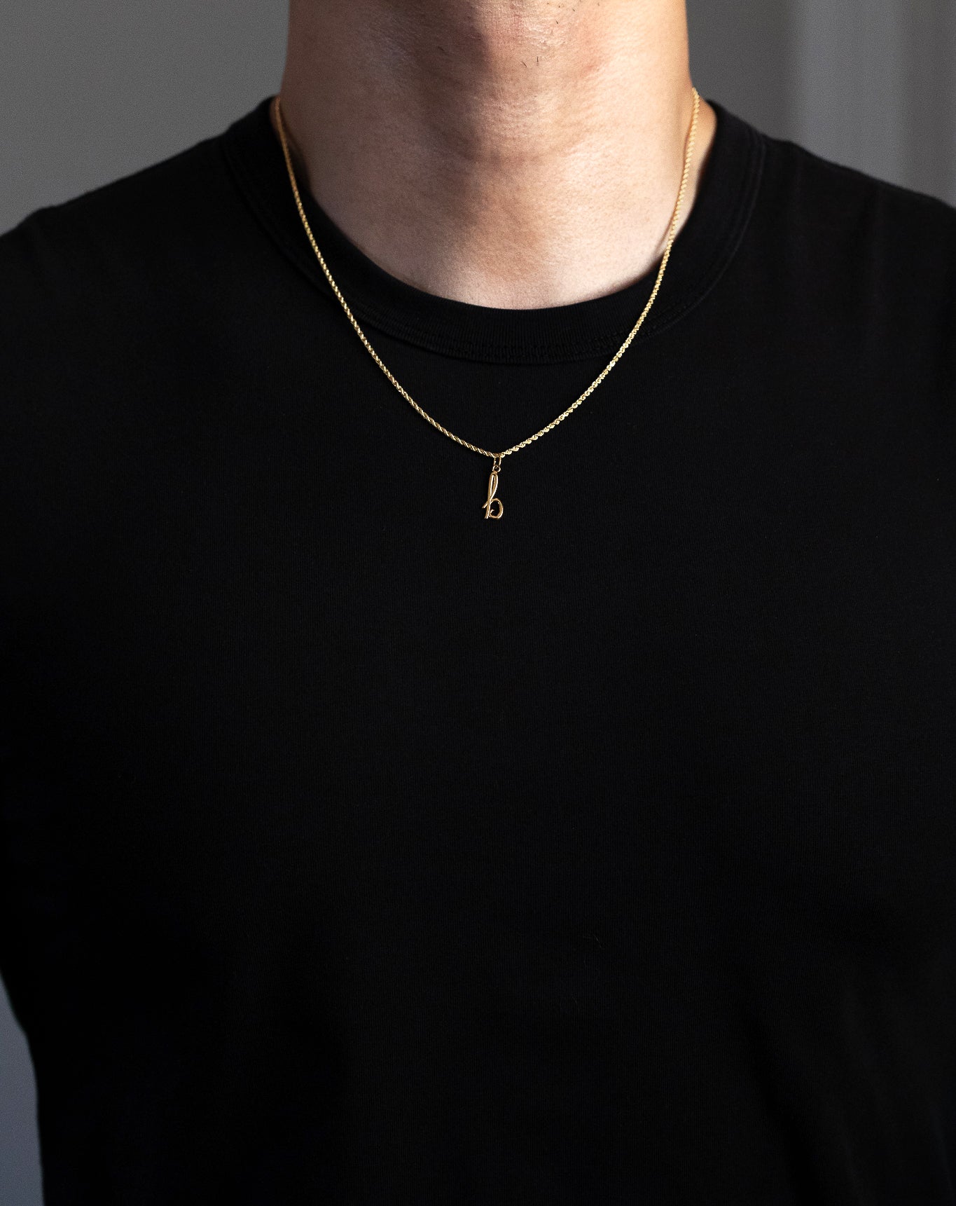 Gold Lowercase Initial "b" Pendant Model-YC1060