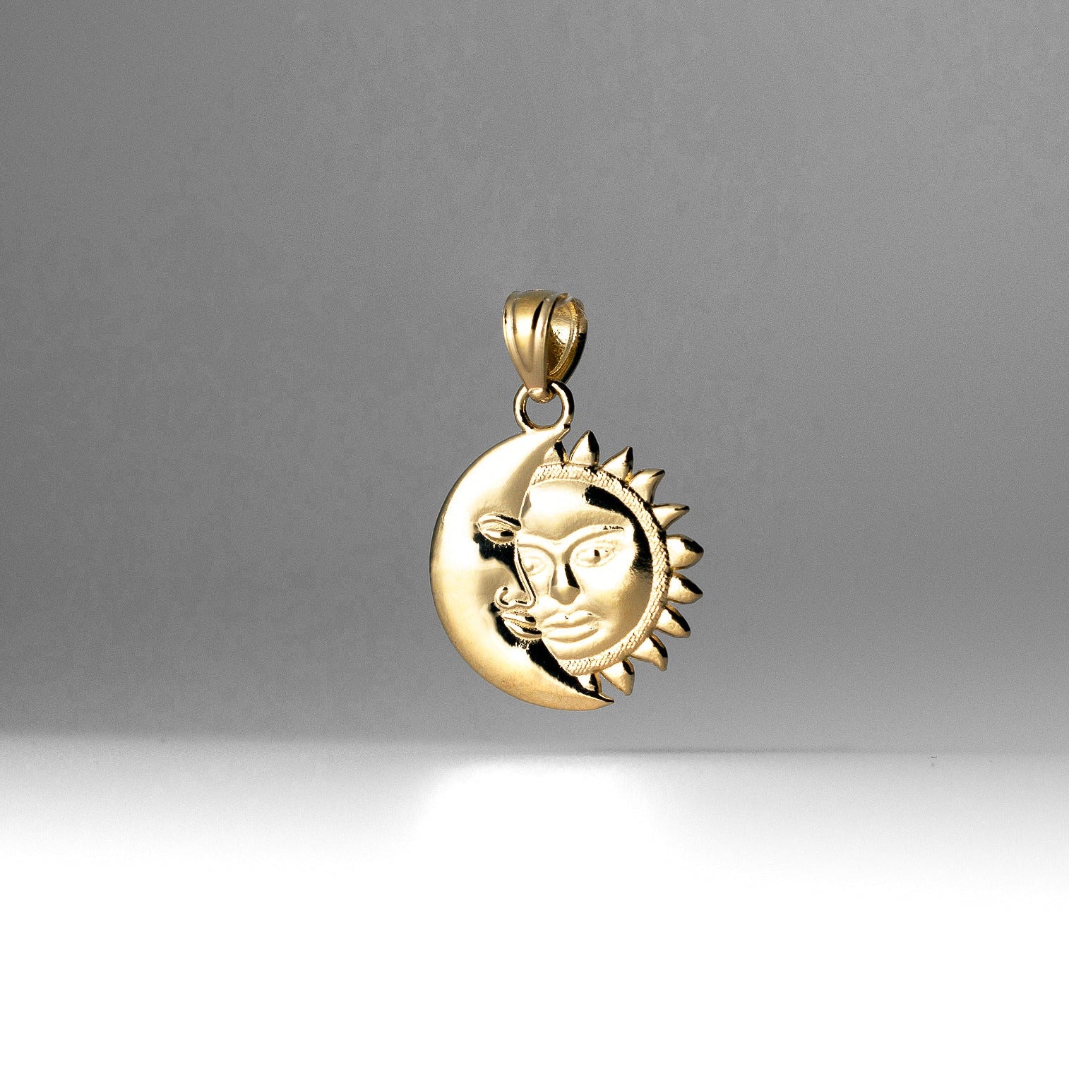 Gold Moon and Sun Pendant Model-1936 - Charlie & Co. Jewelry