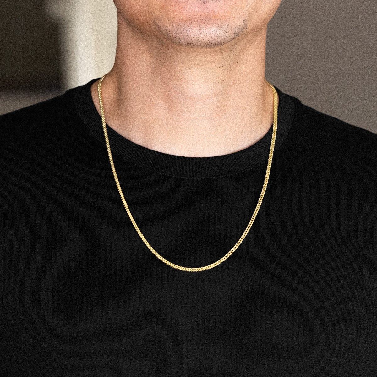 14K Gold 2.7mm Hollow Square Franco Chain - Model 0535