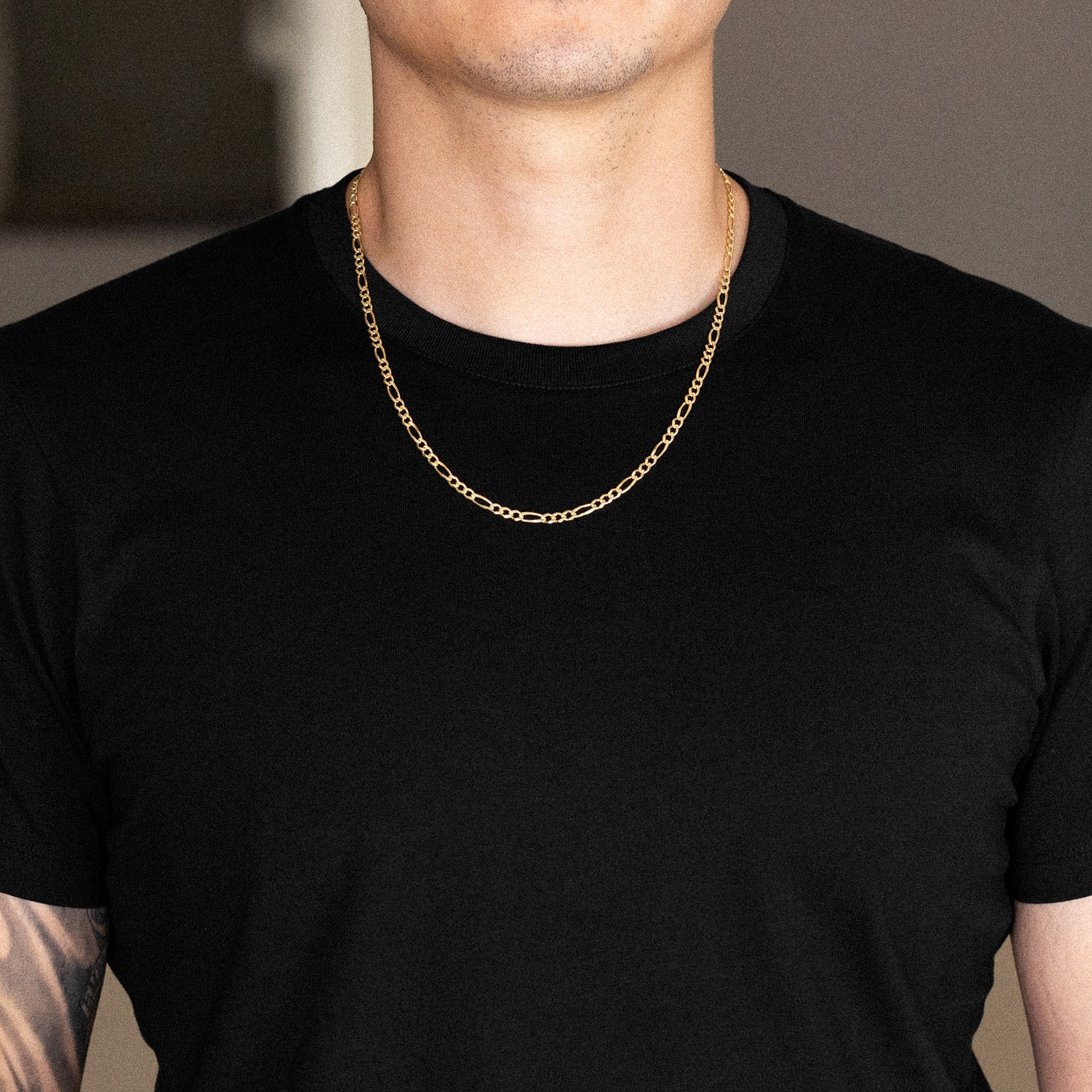 14K Gold 4mm Lightweight Figaro Chain - Model 0353