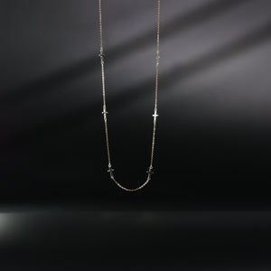 14K Gold Multiple Crosses Necklace Model-NK0215 - Charlie & Co. Jewelry