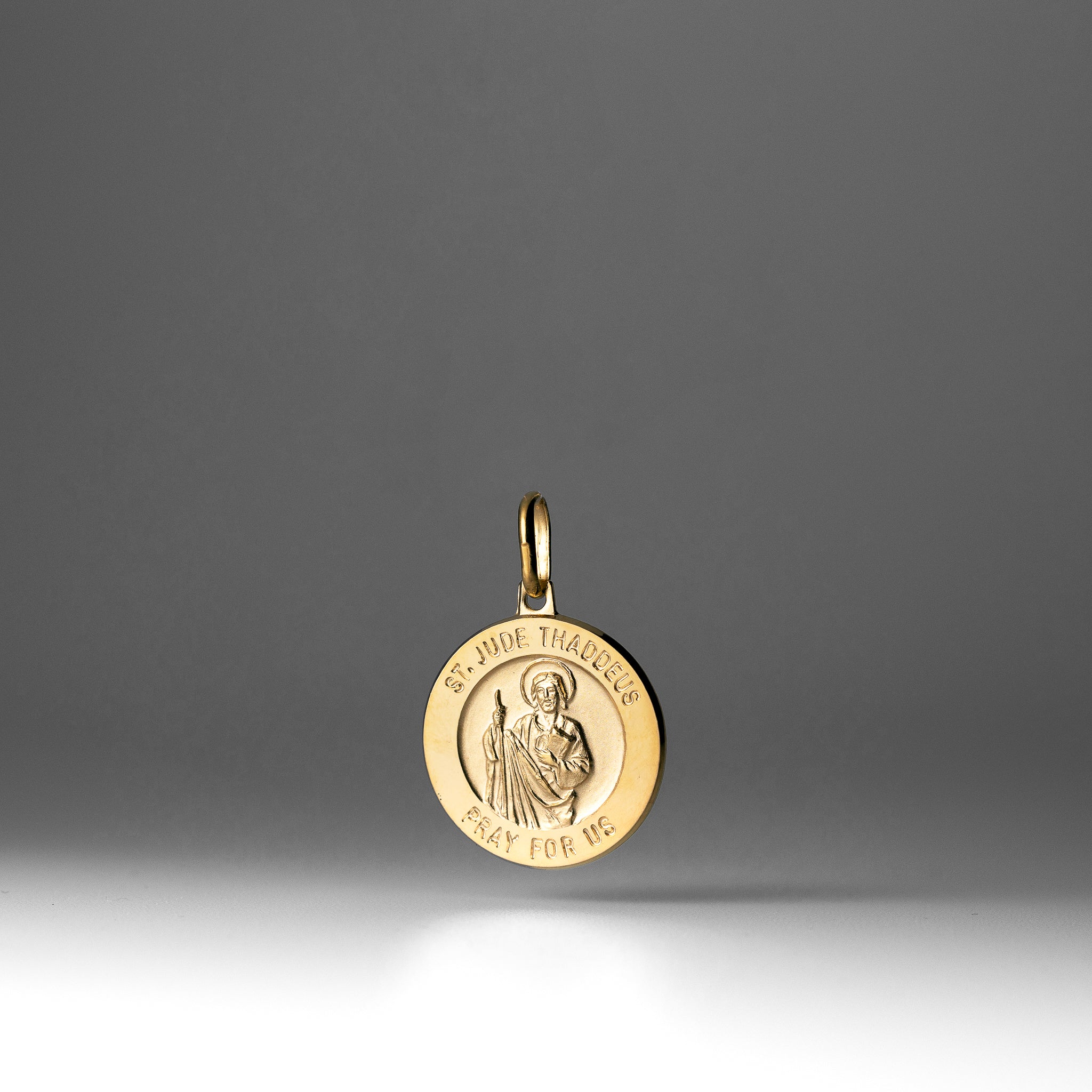 Gold St. Jude Round Medal Pendant - Model 0279