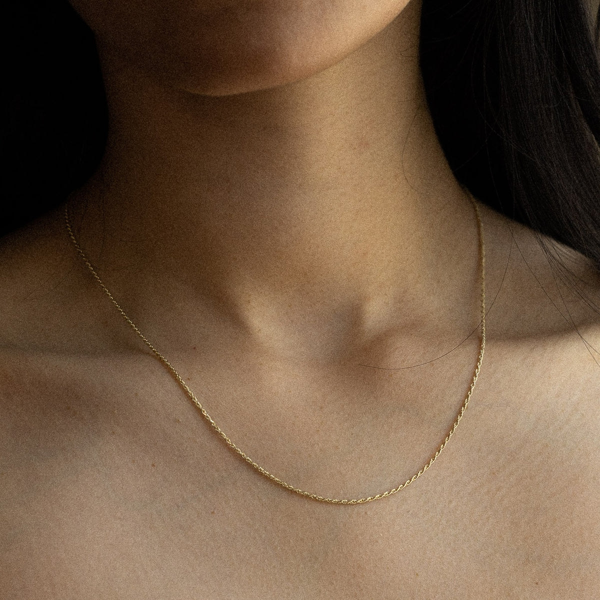 14k Gold 1.2mm Solid Diamond-Cut Classic Rope Chain Model CH-0141