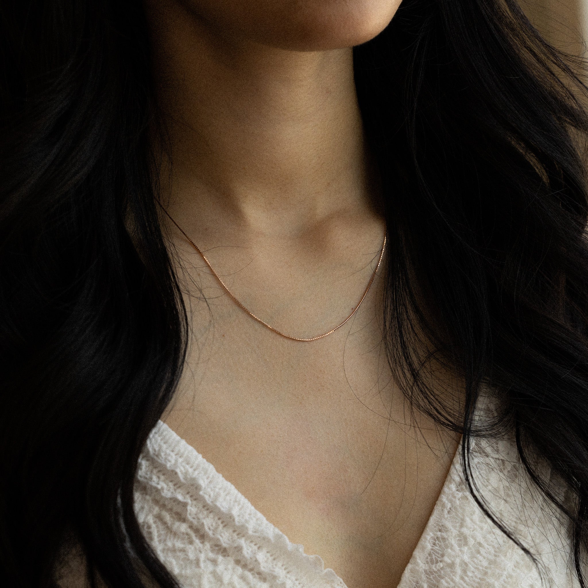 14k Rosegold Gold 0.8mm Box Chain - Model CH-0556