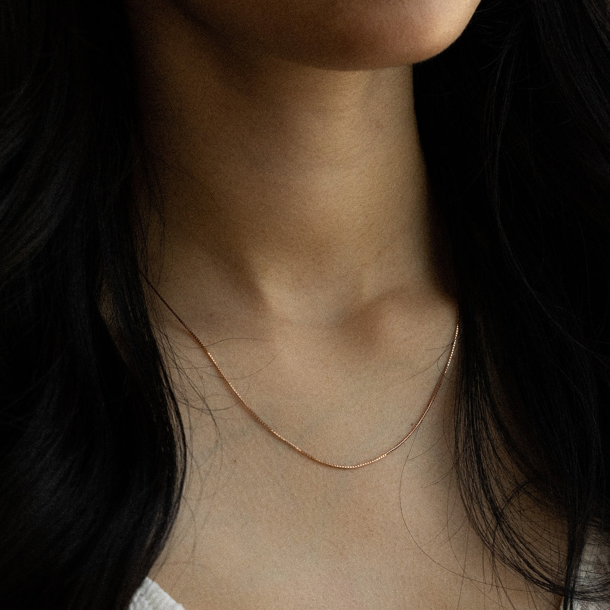 14k Rosegold Gold 0.8mm Box Chain - Model CH-0556
