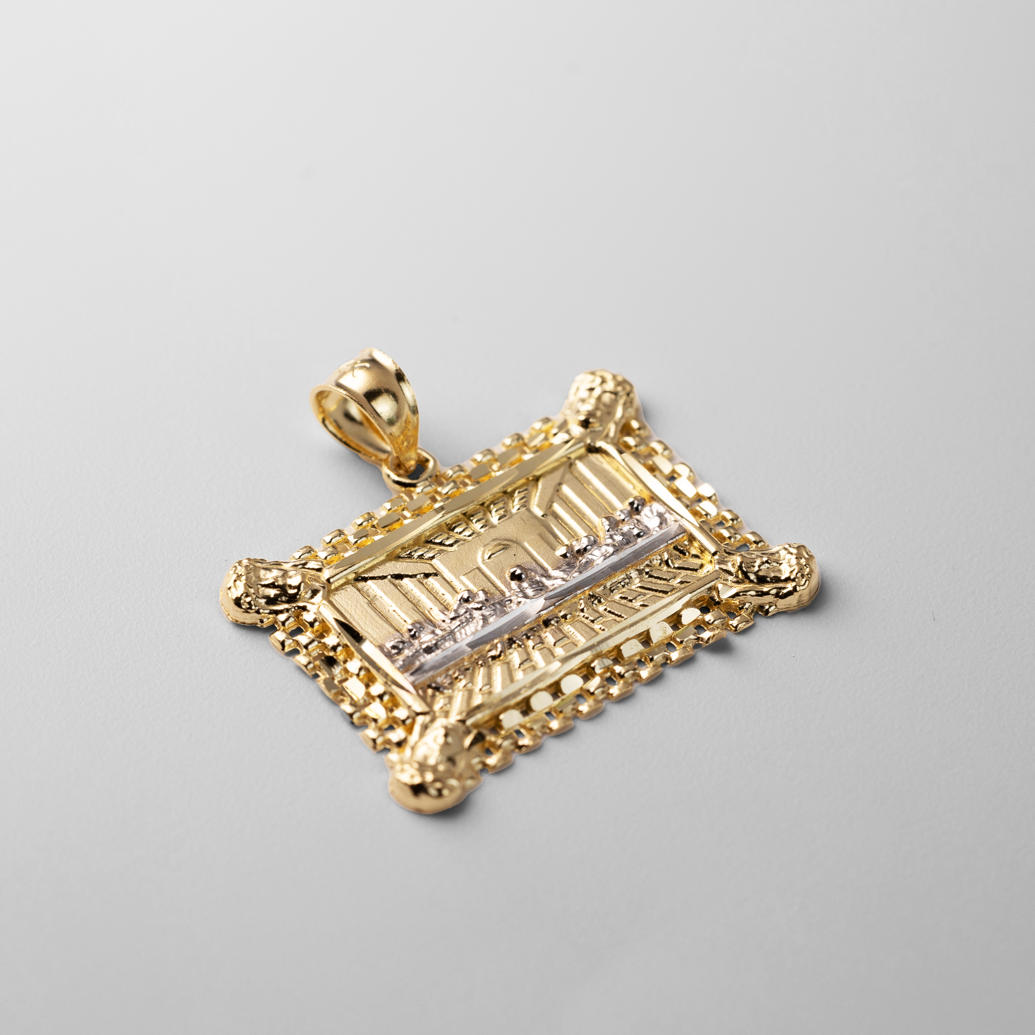 14K Gold Last Supper Rectangular Pendant Model PT2769 Charlie