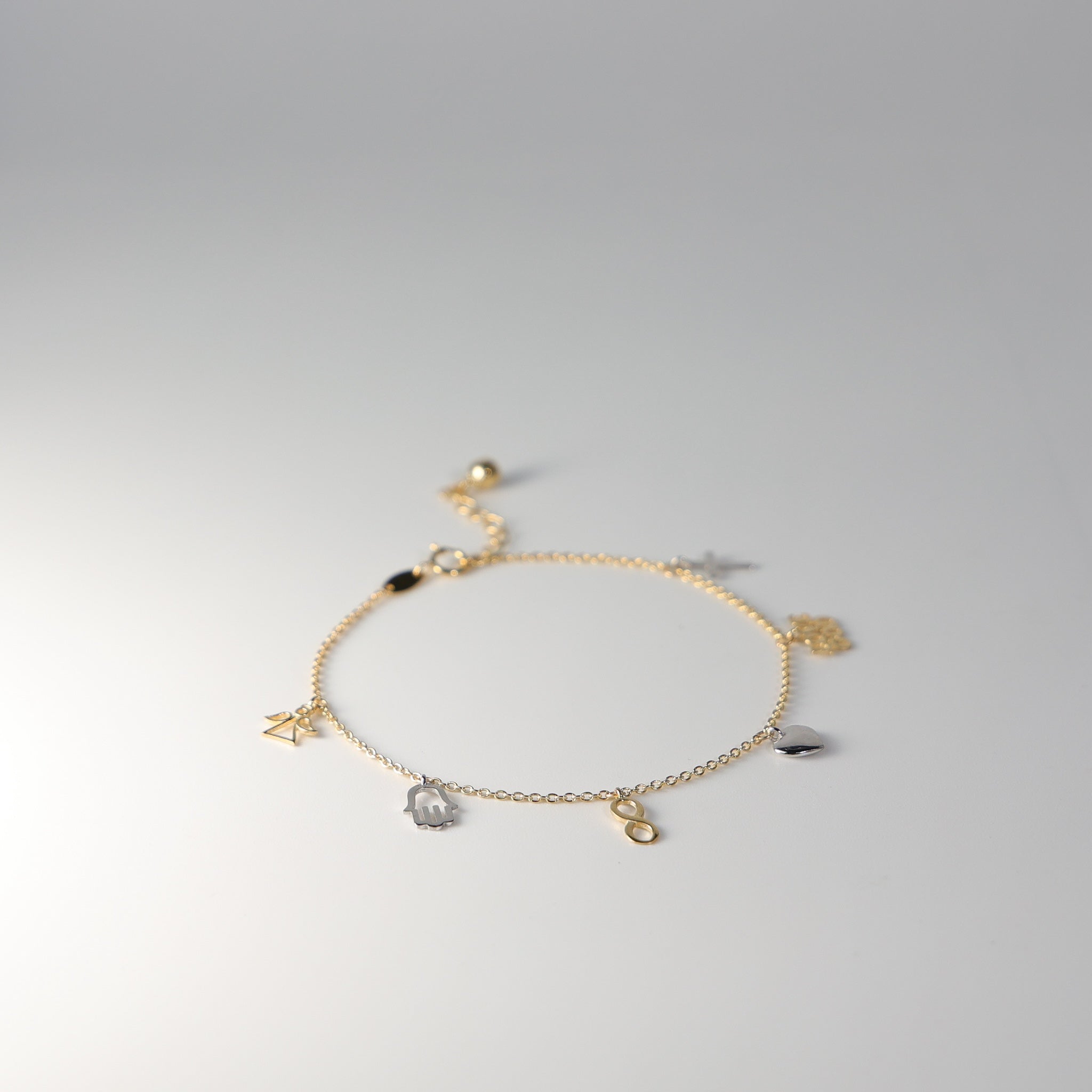 14K Gold Lucky Charm Bracelet Model-AB0624 - Charlie & Co. Jewelry