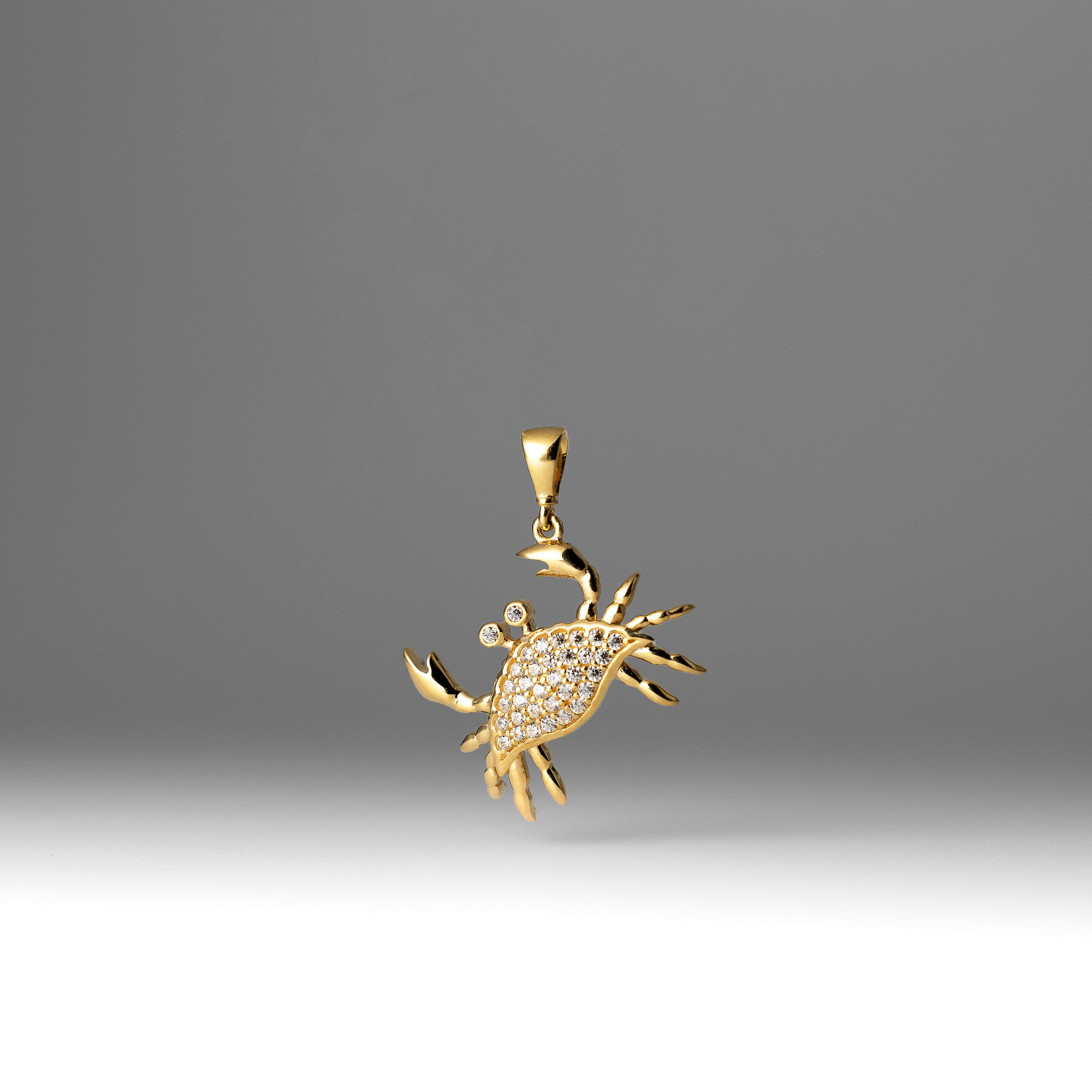 Gold CZ Encrusted Crab Pendant Necklace – Model PT3091