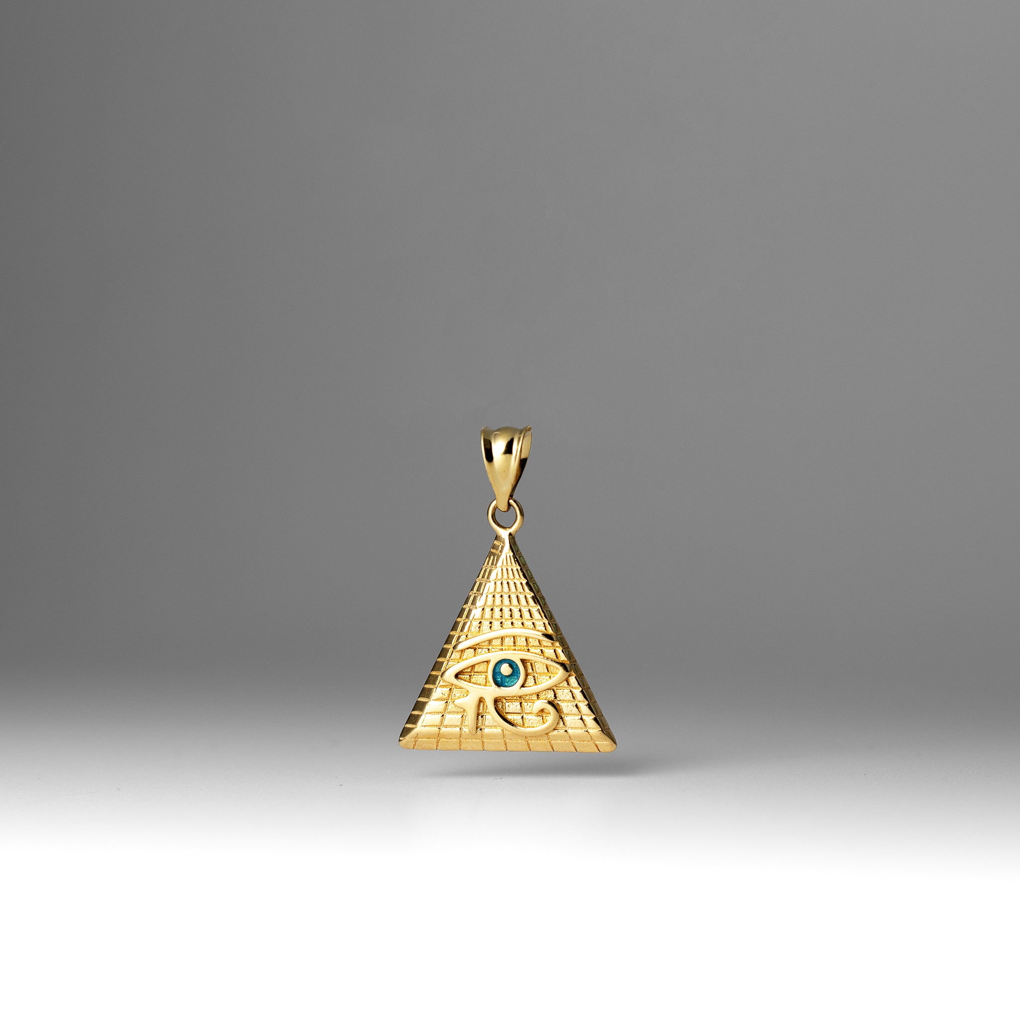 Gold Eye of Horus Egyptian Pyramid Pendant Necklace – Model PT2800 - Charlie & Co. Jewelry