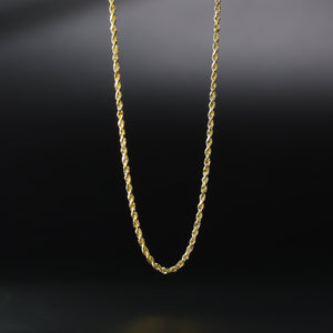 Charlie & Co. Jewelry  2mm 14k Solid Gold Rope Chain Diamond Cut Model-0389