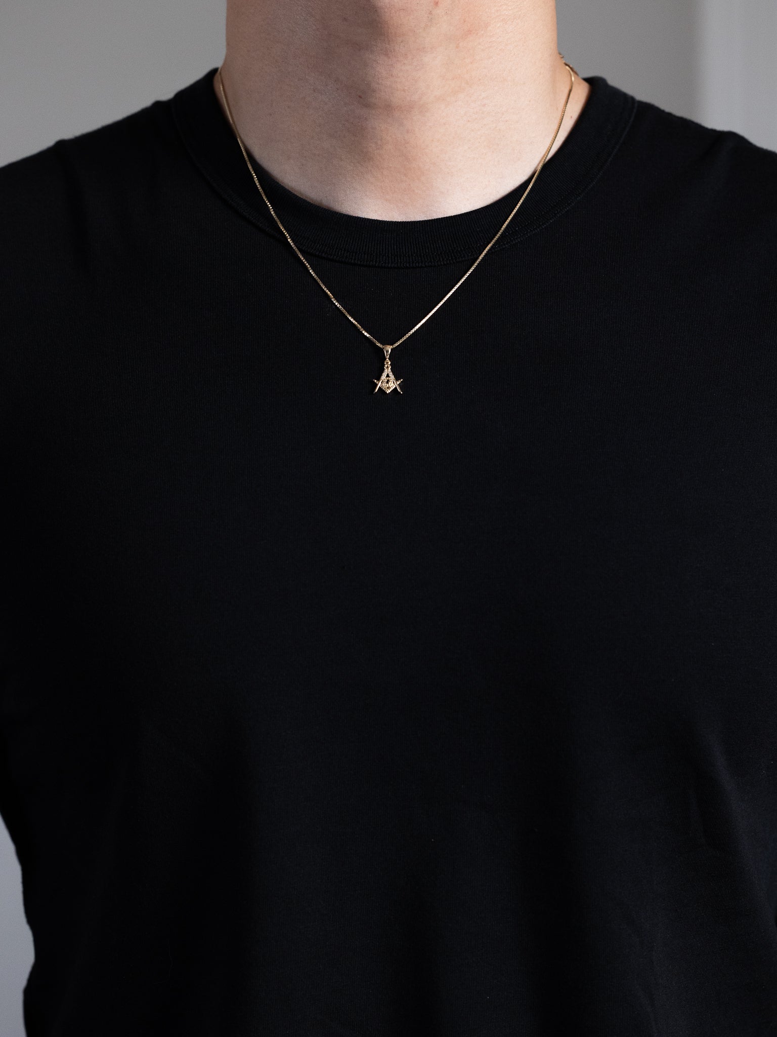 Gold Masonic Symbol Pendant Necklace – Model PT2856