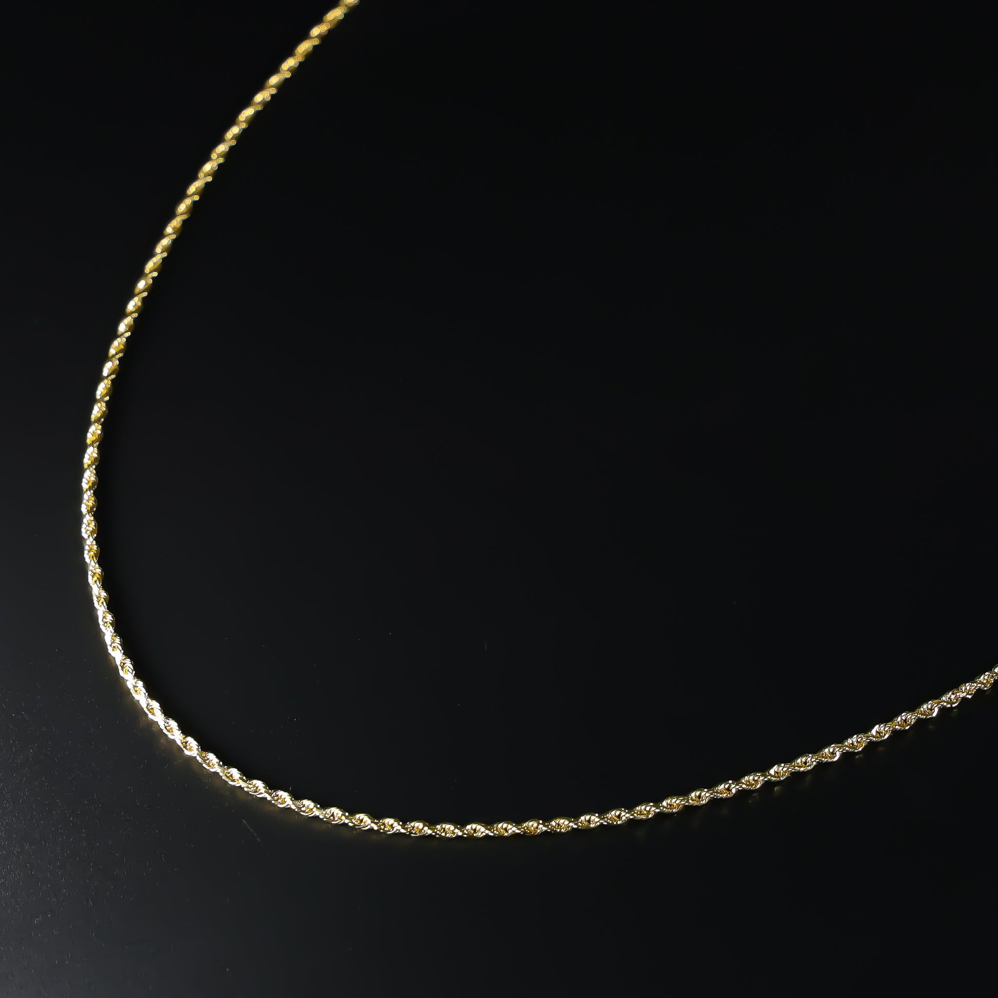 2mm 14k Solid Gold Rope Chain Diamond Cut Model-0389 - Charlie & Co. Jewelry