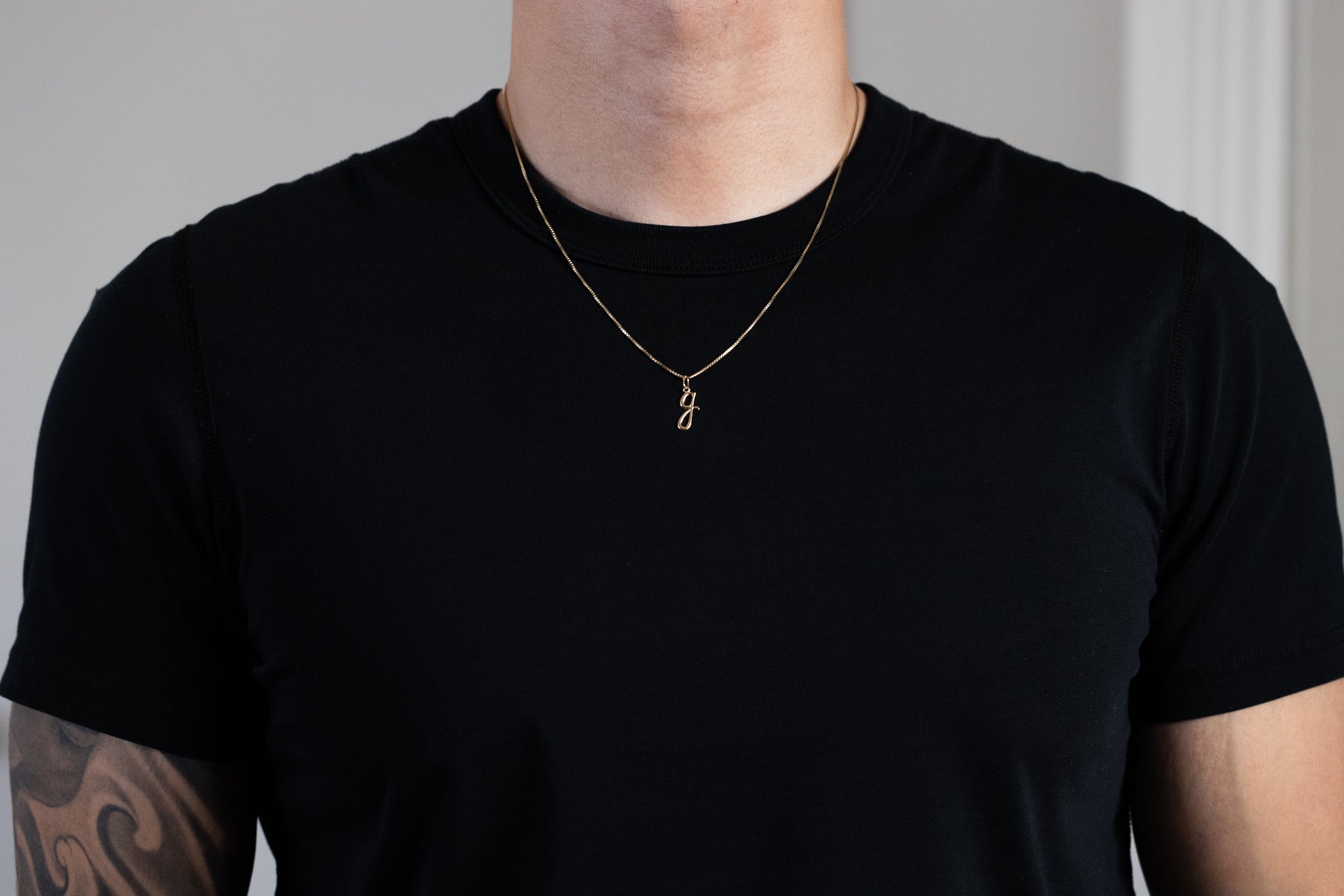 Gold Lowercase Initial "g" Pendant Model-YC1060